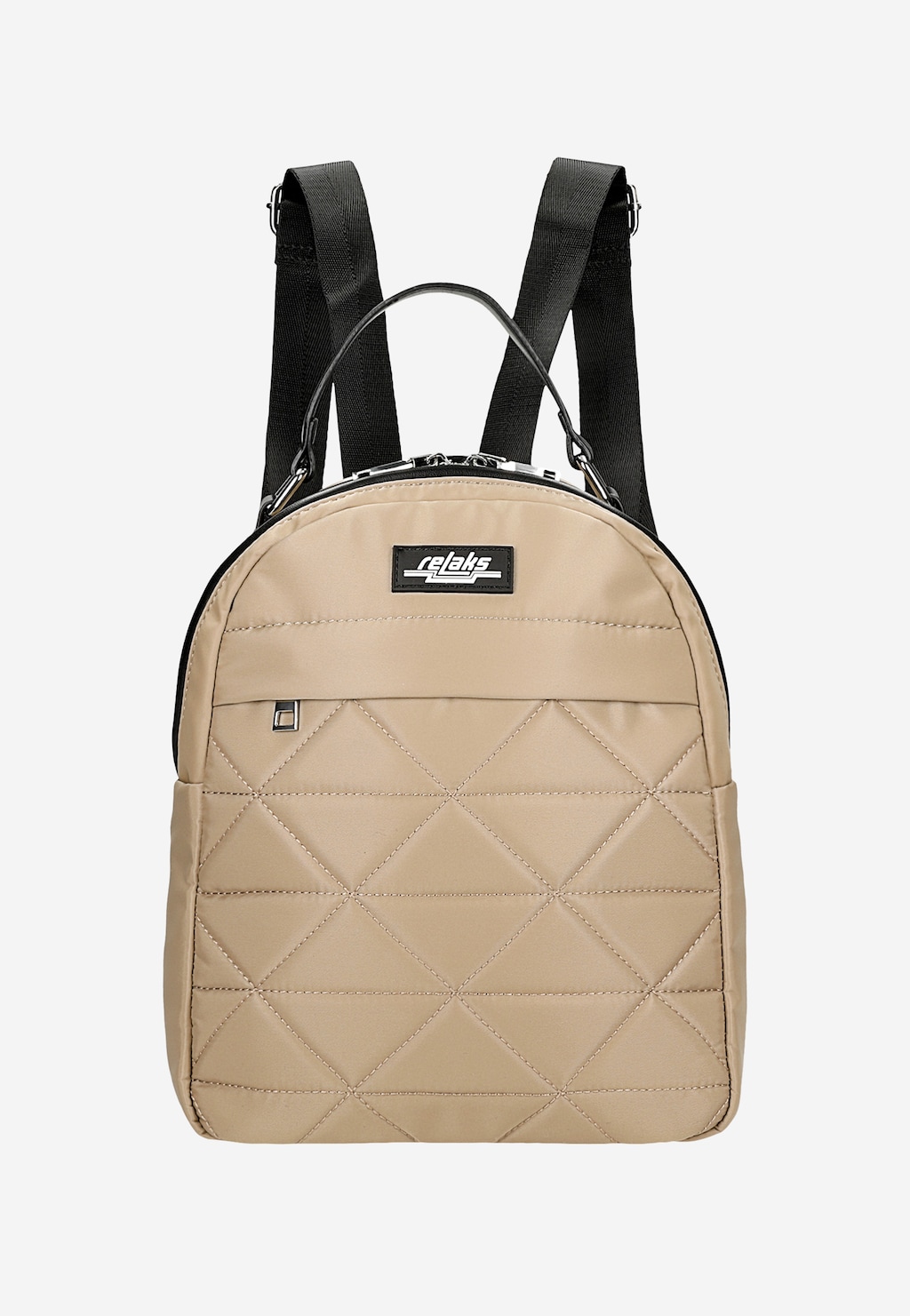 Prostorný béžový dámský batoh RELAKS s geometrickým prošíváním R90003-14 Widok 1