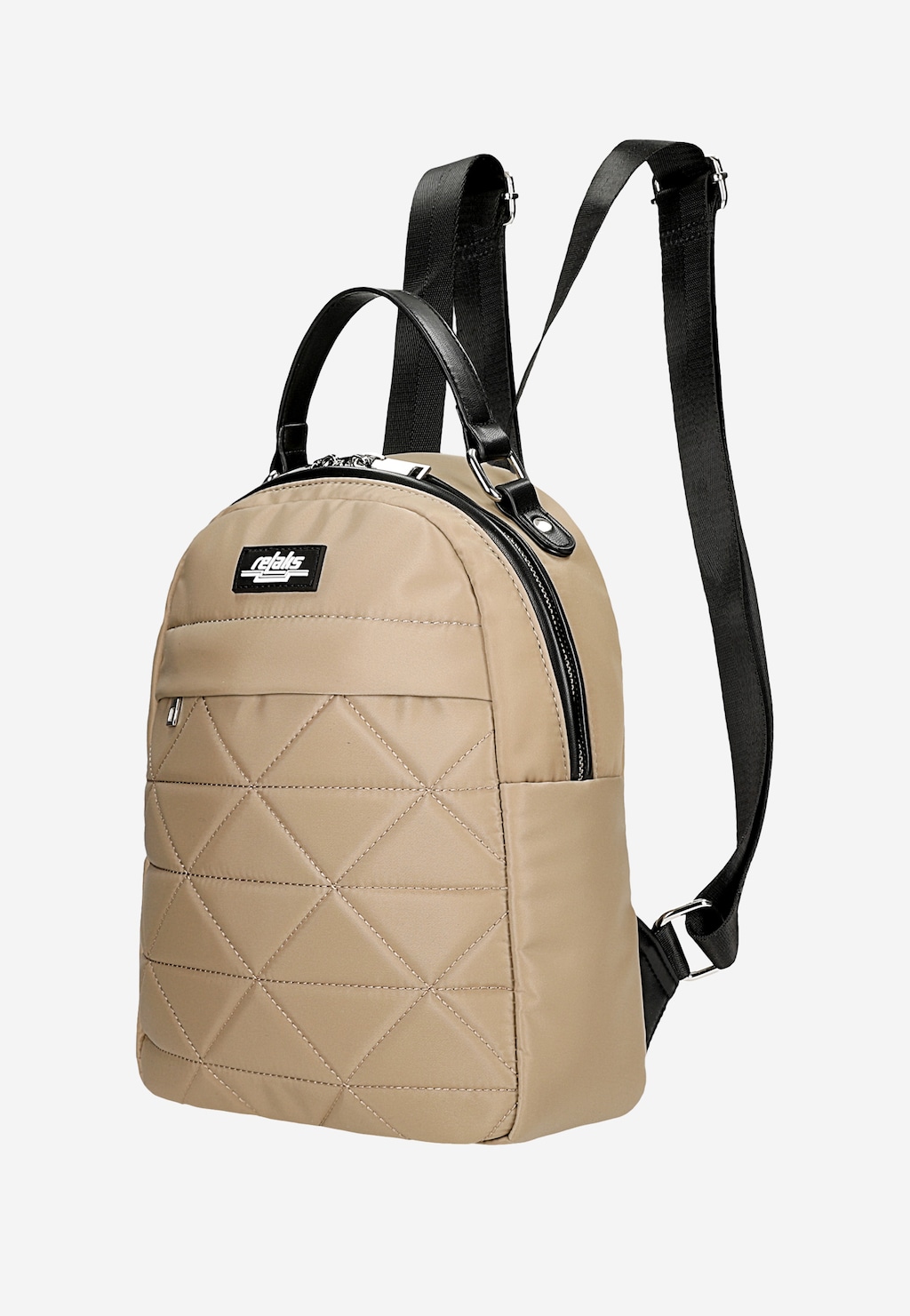 Prostorný béžový dámský batoh RELAKS s geometrickým prošíváním R90003-14 Widok 2