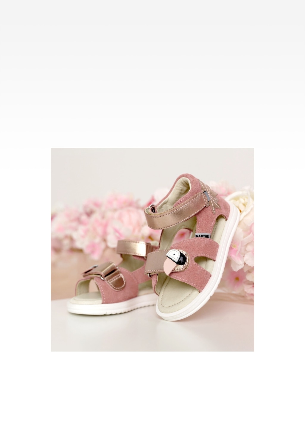 Růžové kožené sandály pro holčičky 84406-85 BARTEK Widok 9