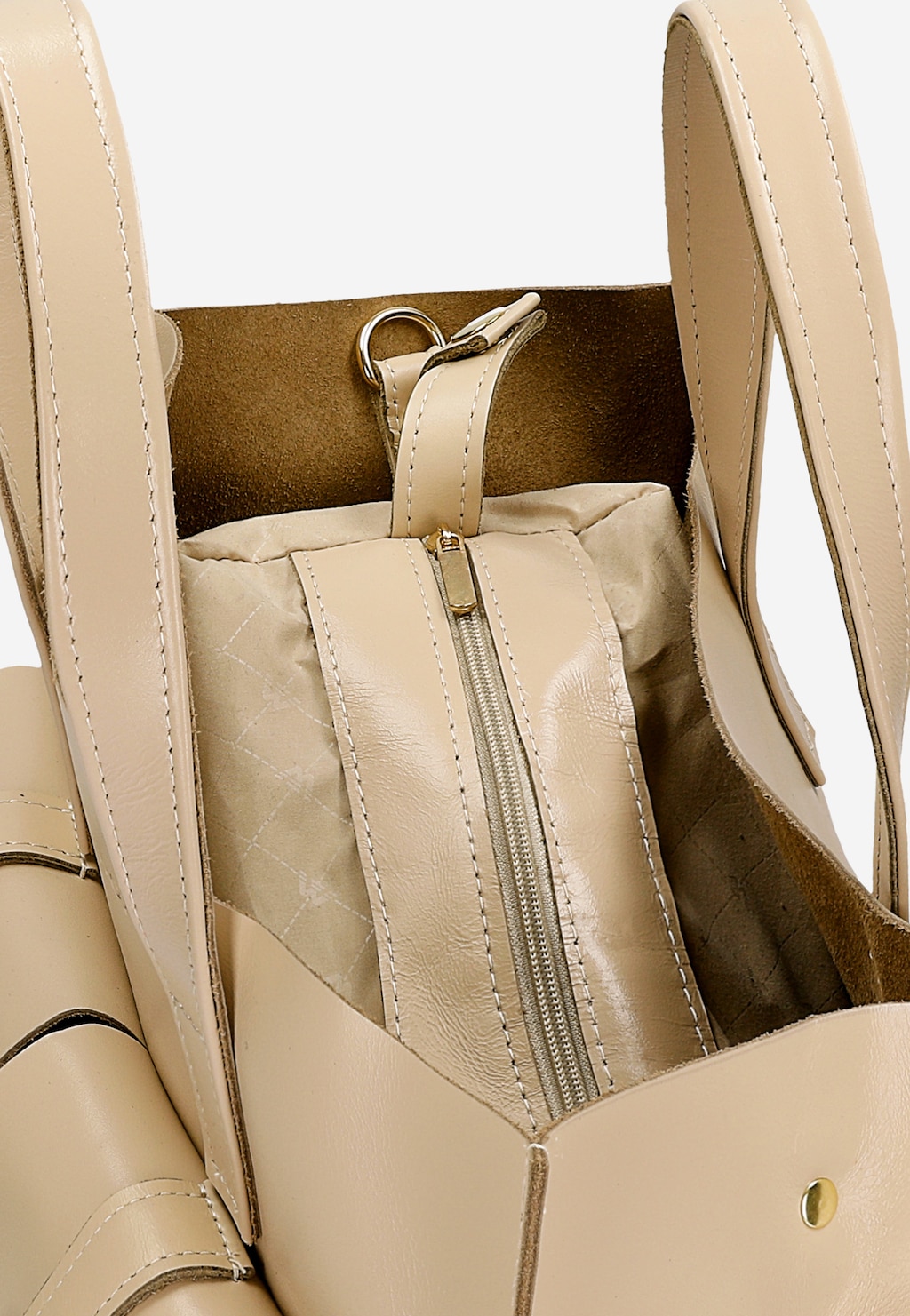 Béžová kožená dámská kabelka 80245-54 Widok 5