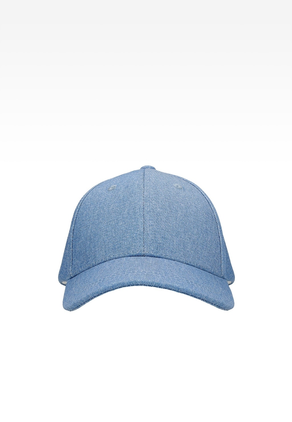 Niebieska jeansowa czapka z daszkiem dla dzieci marki Bartek model 85610-16, wykonana z tkaniny dżinsowej, widok z przodu.