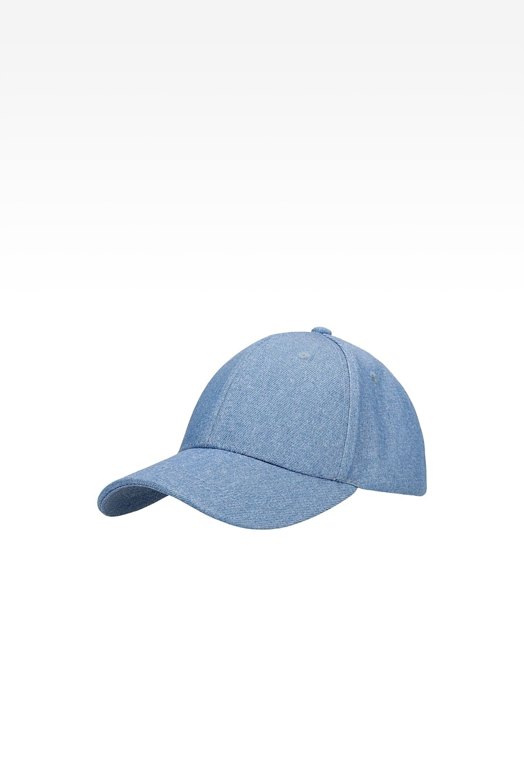 Niebieska jeansowa czapka z daszkiem dla dzieci marki Bartek, model 85610-16, widoczna z boku. Klasyczny sportowy design z zaokrąglonym daszkiem.