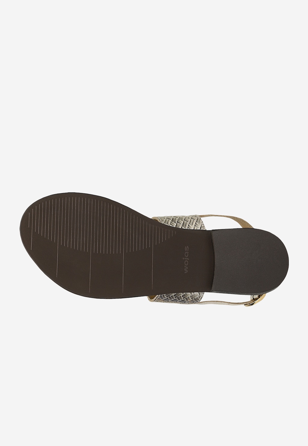 Zlaté kožené dámské sandály na ploché podrážce 76208-58 Widok 5