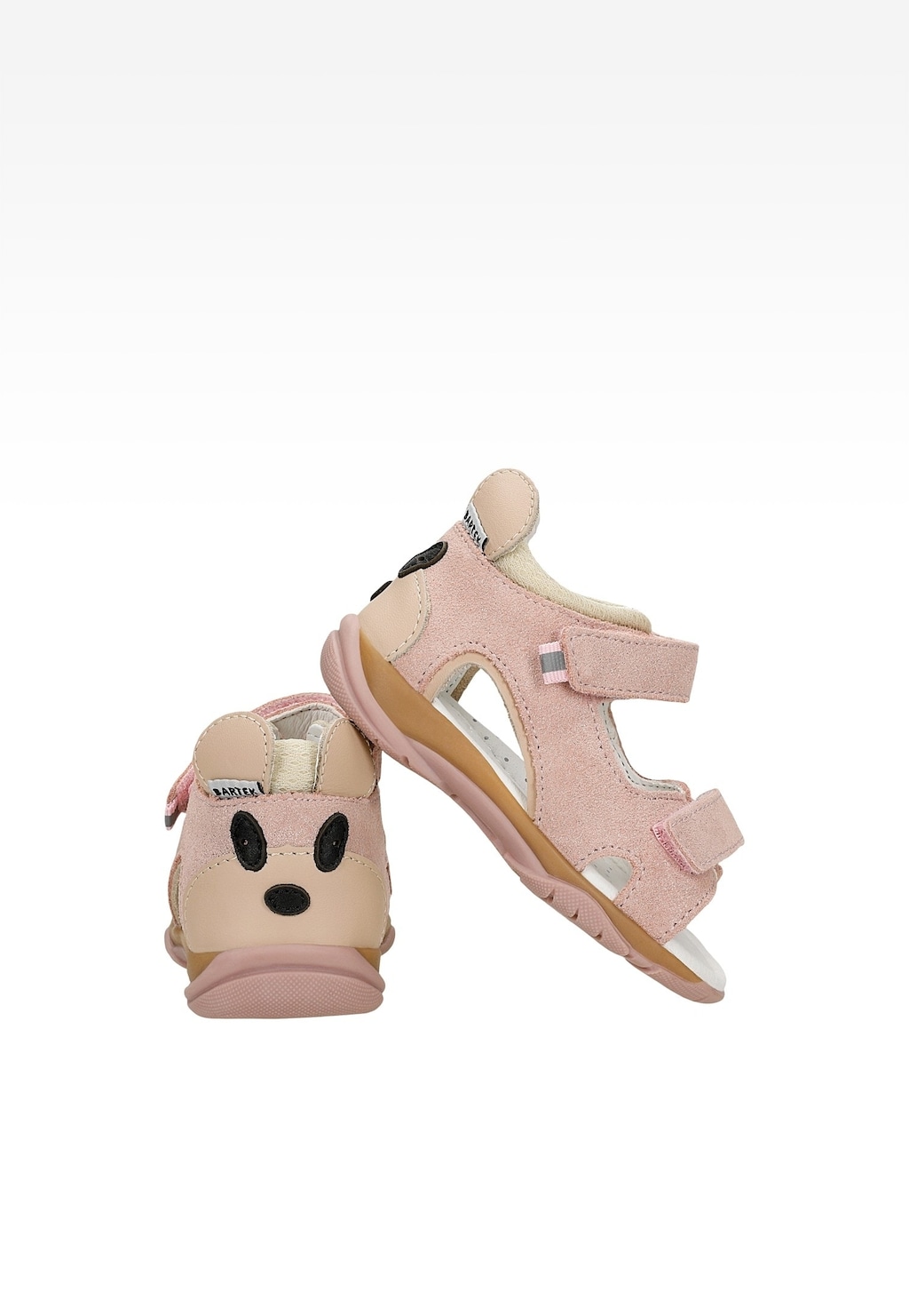 Svetloružové sandále BARTEK s úsmevom vzadu Widok 7
