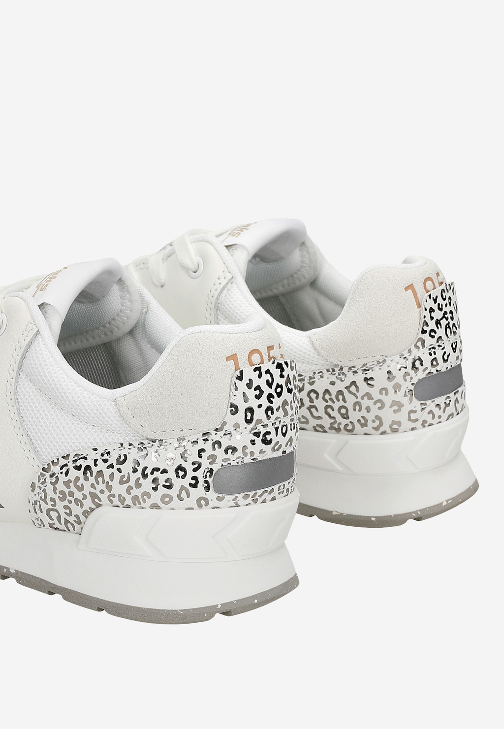 Bílé dámské tenisky RELAKS s aplikací ve stříbrném leopardím vzoru R34202-59 Widok 6