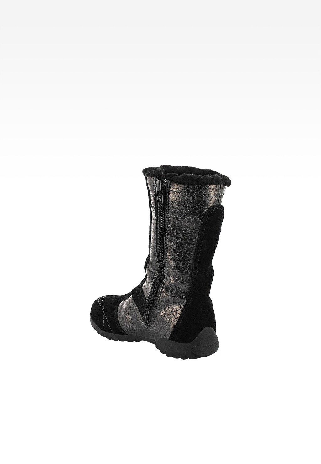 Czarne kozaki dziewczęce z metaliczną skórą BARTEK T-24574/J11 Widok 2