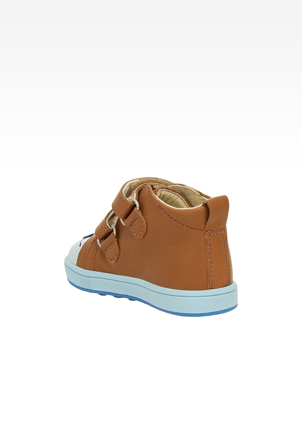 Hnědé kožené kotníkové boty BARTEK s modrou podrážkou 13568-07 Widok 4