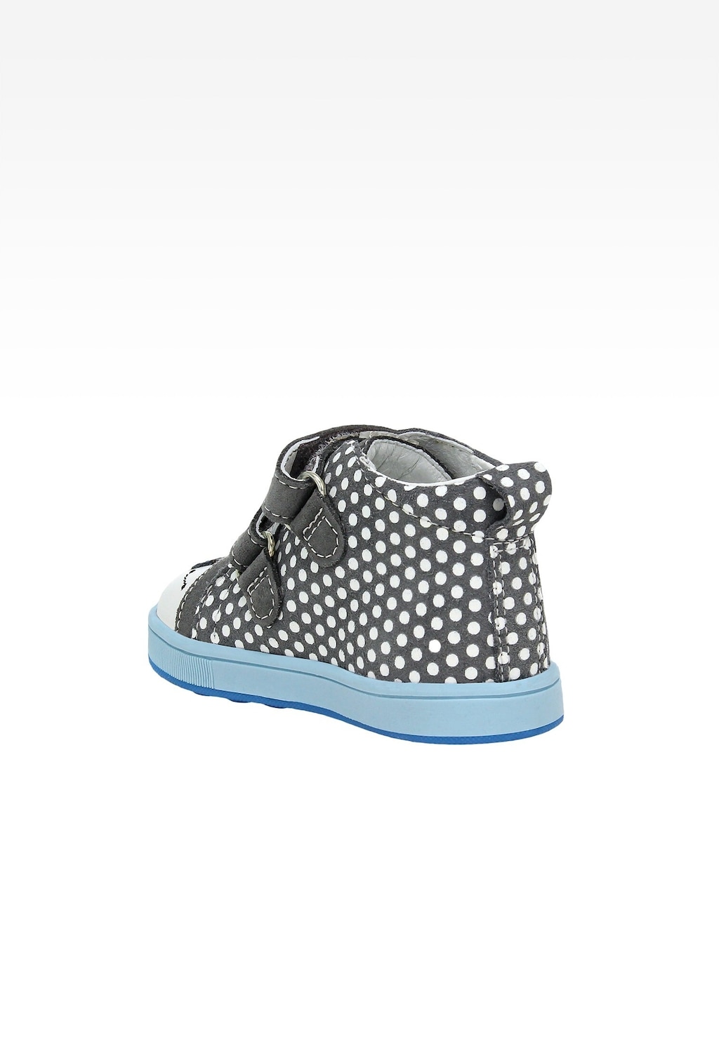 Šedé kotníčkové boty s puntíky a modrou podrážkou BARTEK 13568-08 Widok 4