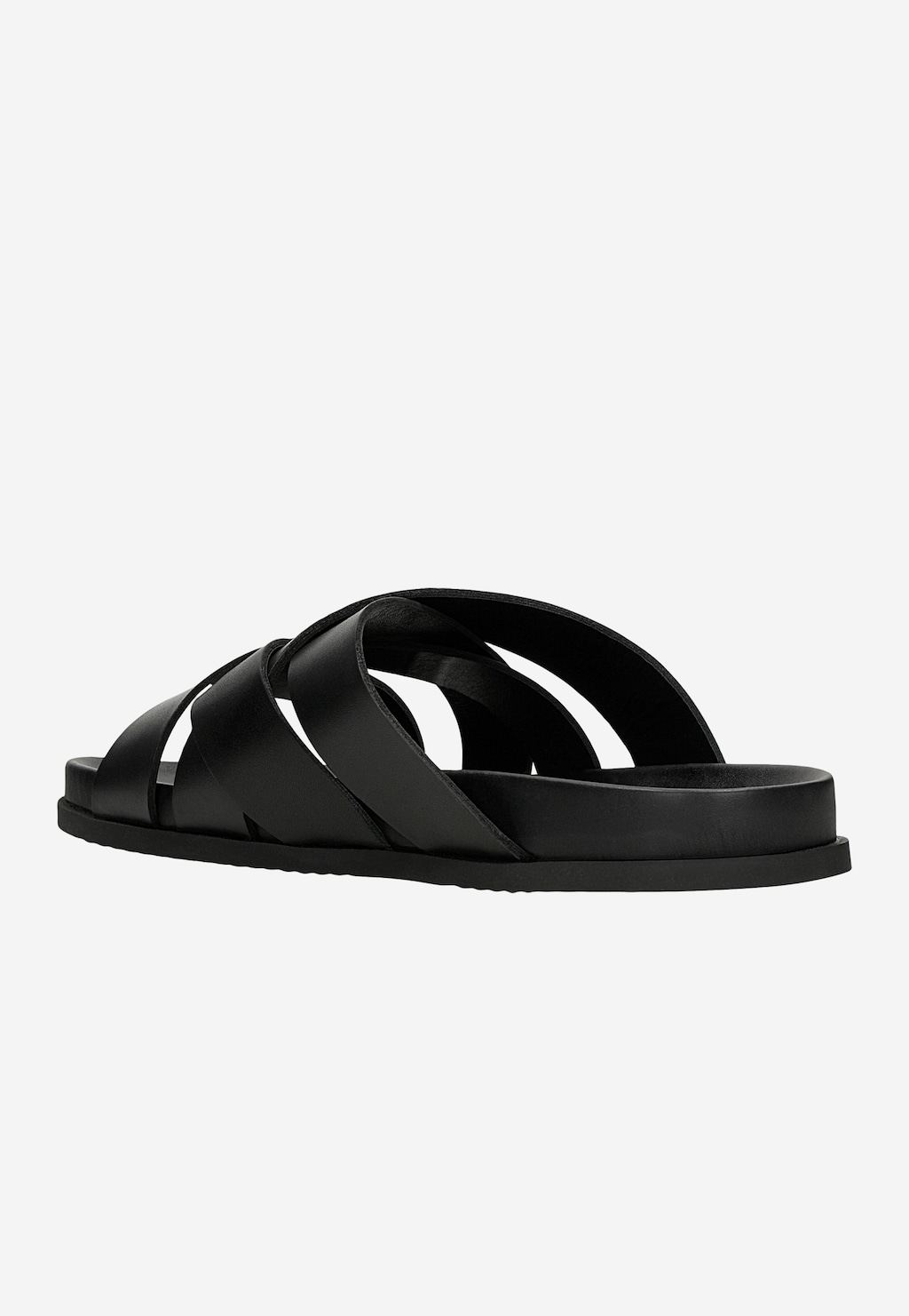 Černé kožené pánské pantofle s propletenými řemínky 32029-51 Widok 3