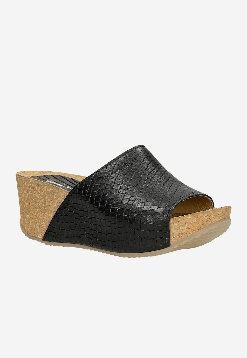 Čierne dámske šľapky na vysokom podpätku 74021-01 Widok 2