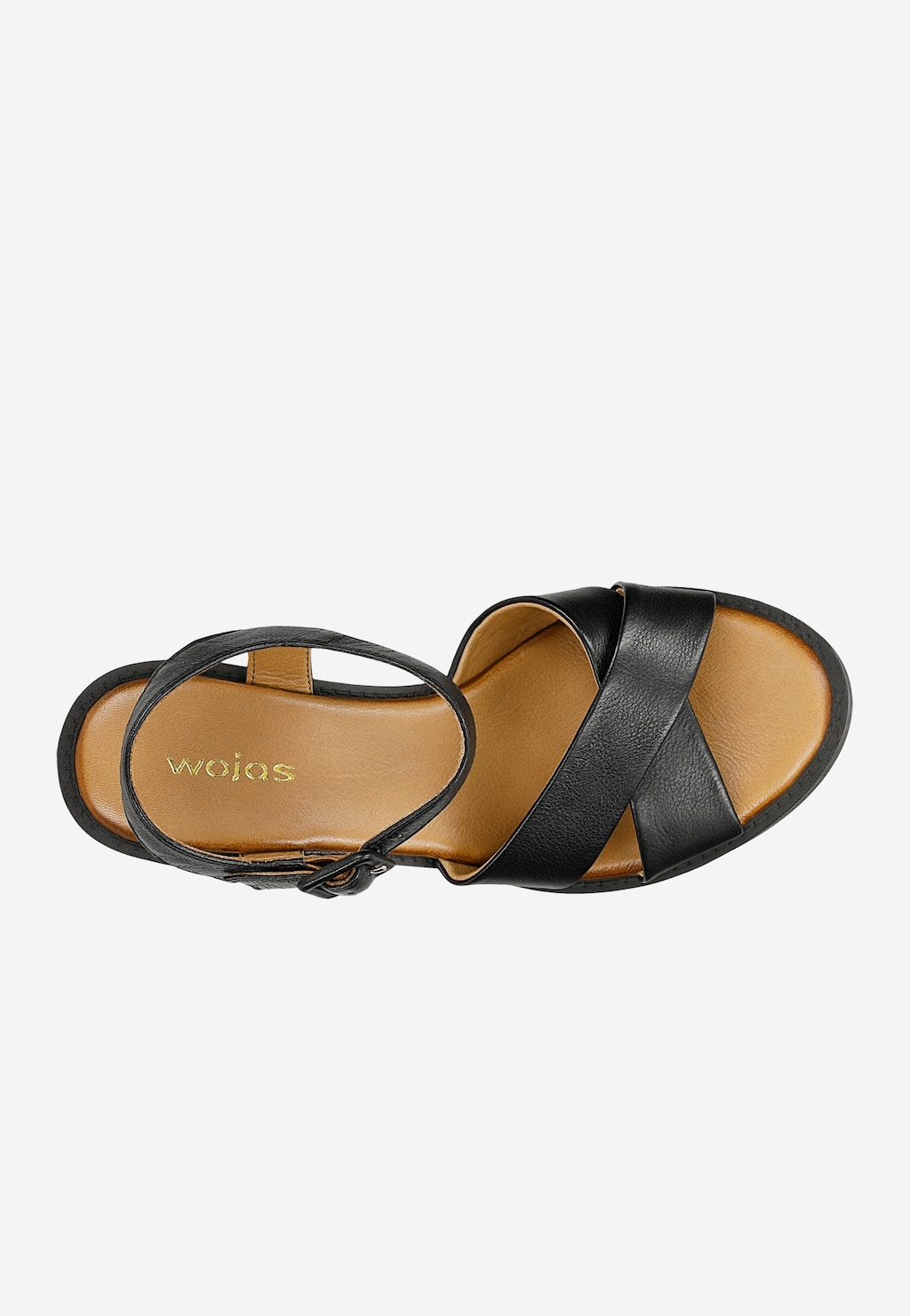 Černé dámské sandály na masivním sloupku 76243-51 Widok 4