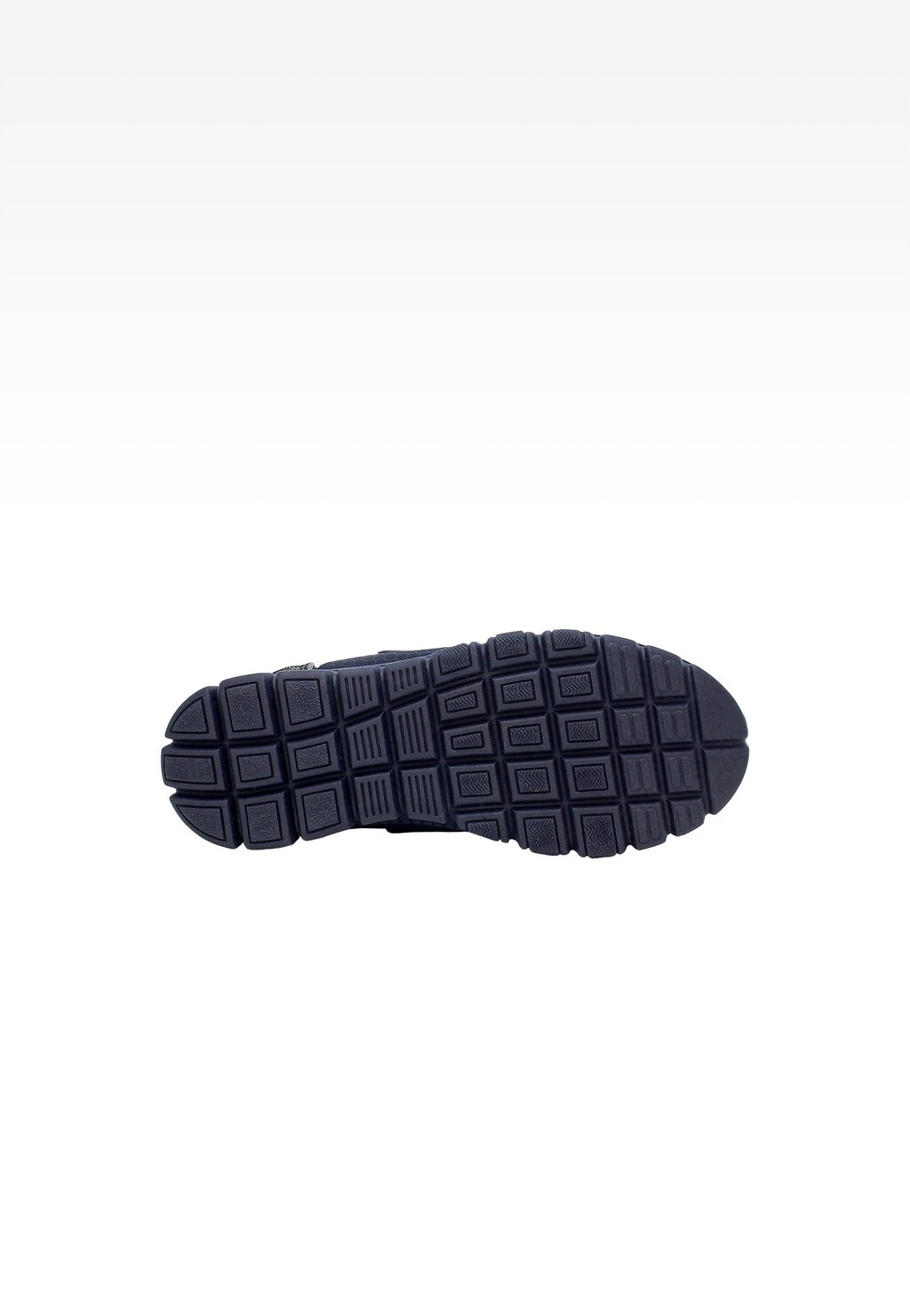 Granatowa podeszwa buta dziecięcego Bartek model W-65026/SZ/RWR z charakterystycznym wzorem kwadratowych wypustek zapewniających przyczepność.