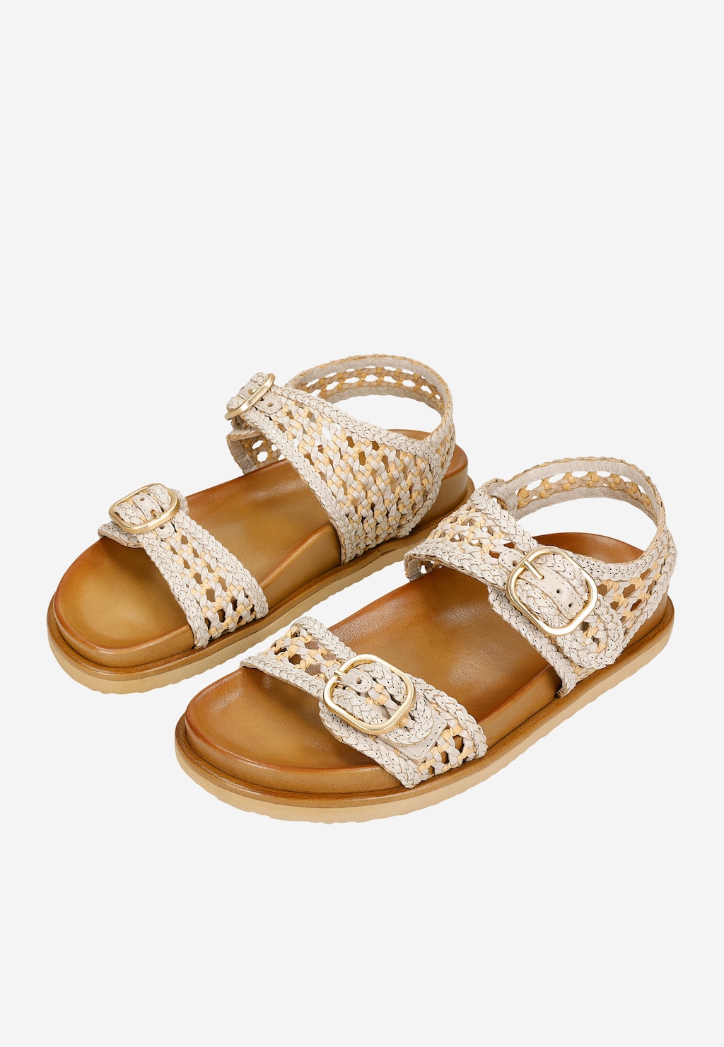 Beżowe ażurowe sandały damskie 76242-84 Widok 6