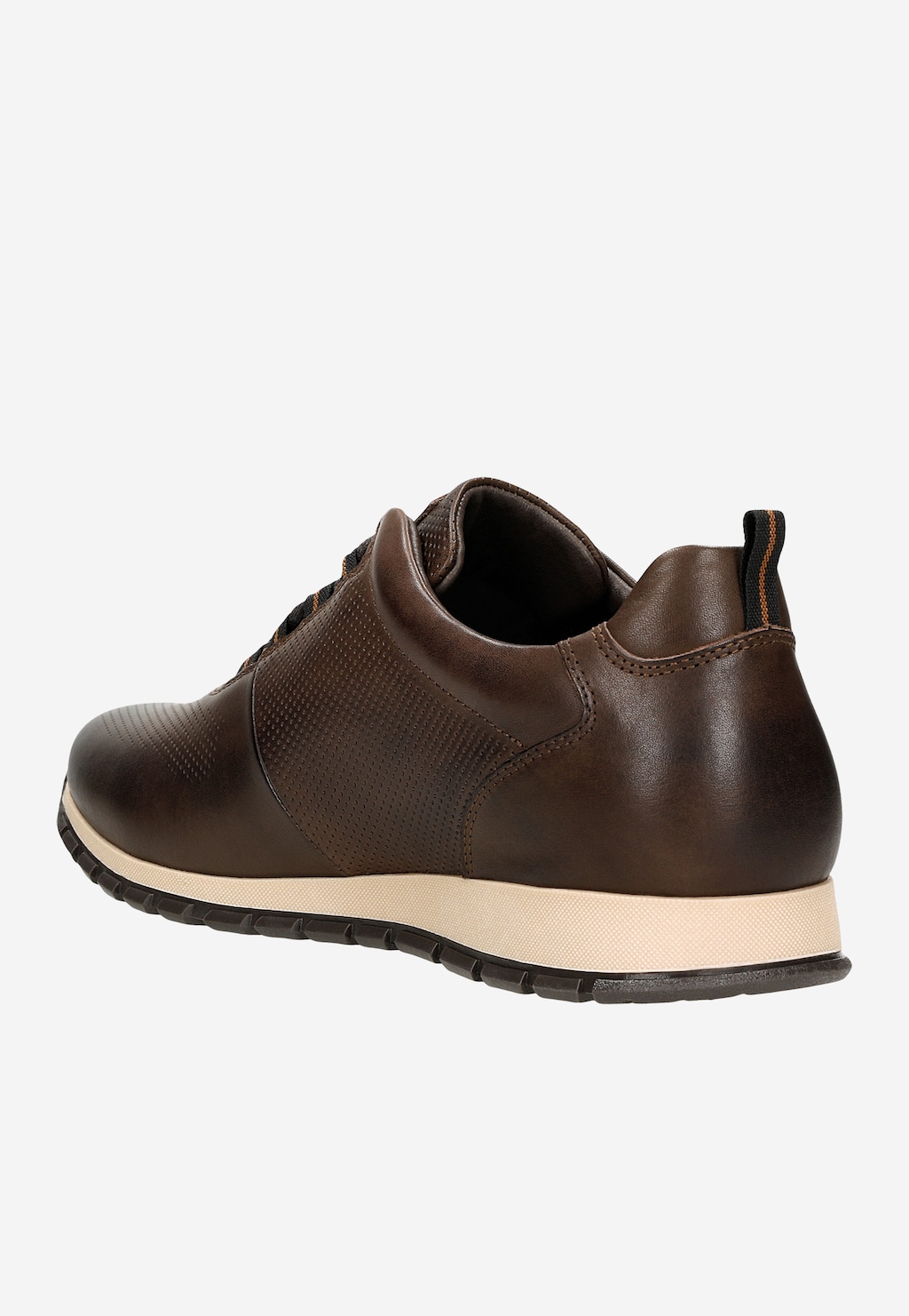 Sneakersy męskie z ciemnobrązowej skóry licowej 10039-52 Widok 4