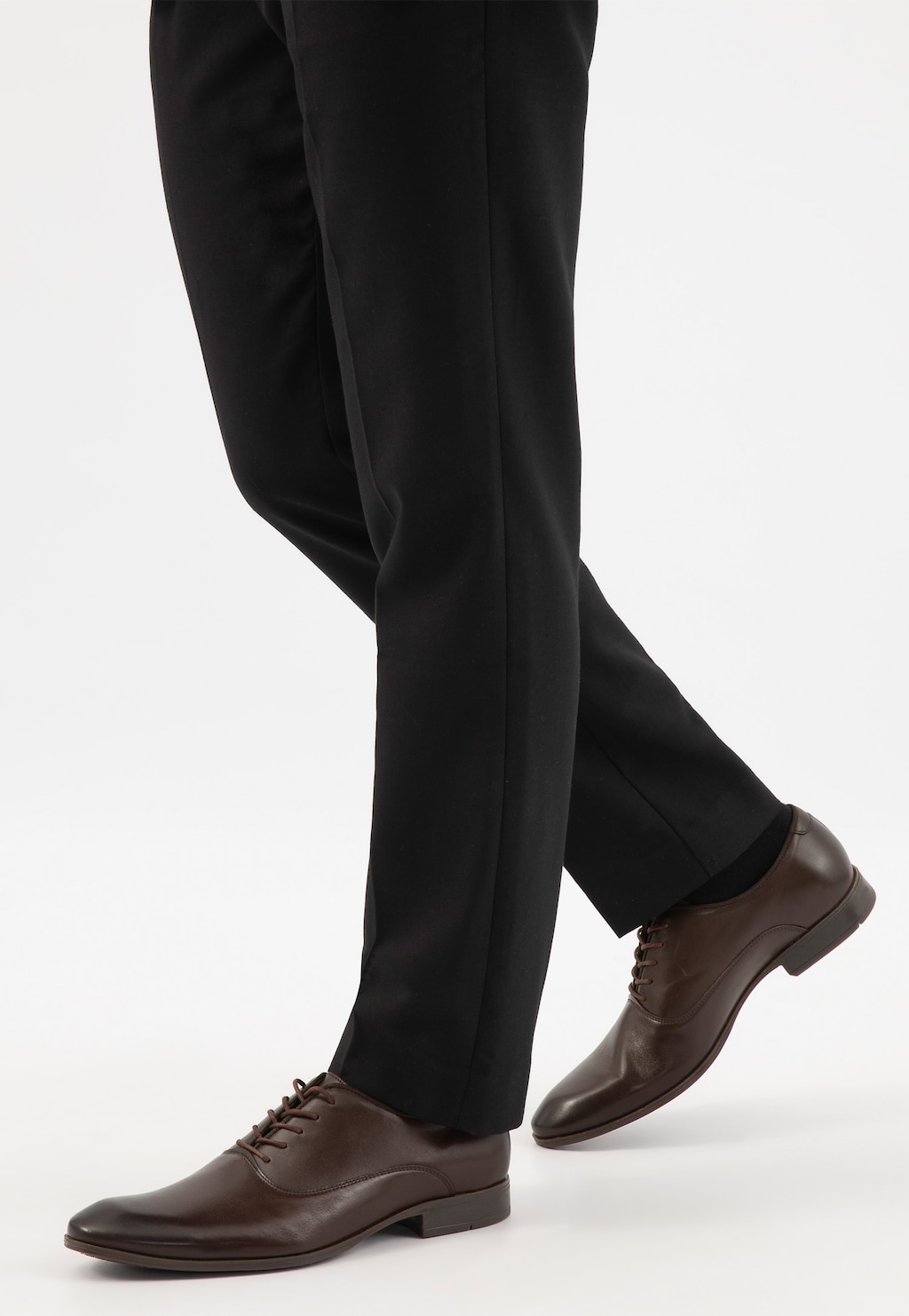 Wizytowe półbuty męskie w ciemnobrązowym kolorze 10185-52 Widok 7