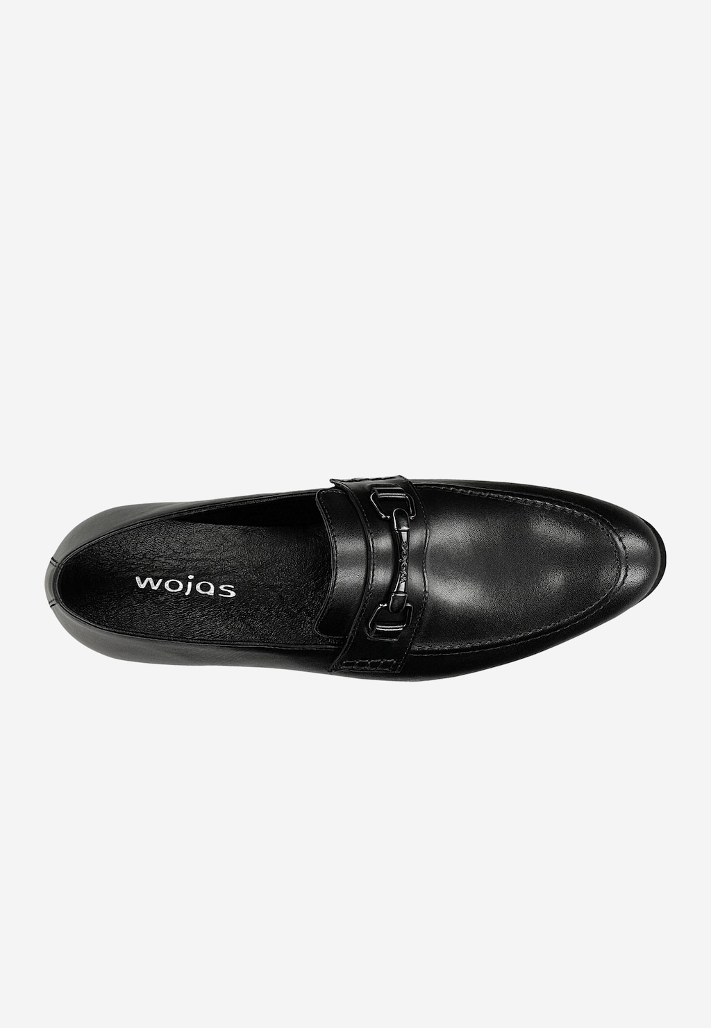 Černé pánské kožené mokasíny s kovovým detailem 10224-51 Widok 5