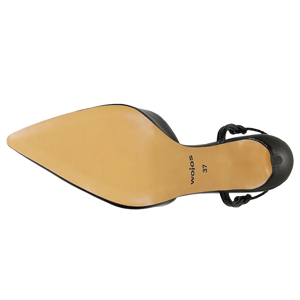 Czarne wiązane czółenka damskie z noskiem w szpic 35168-51 Widok 5