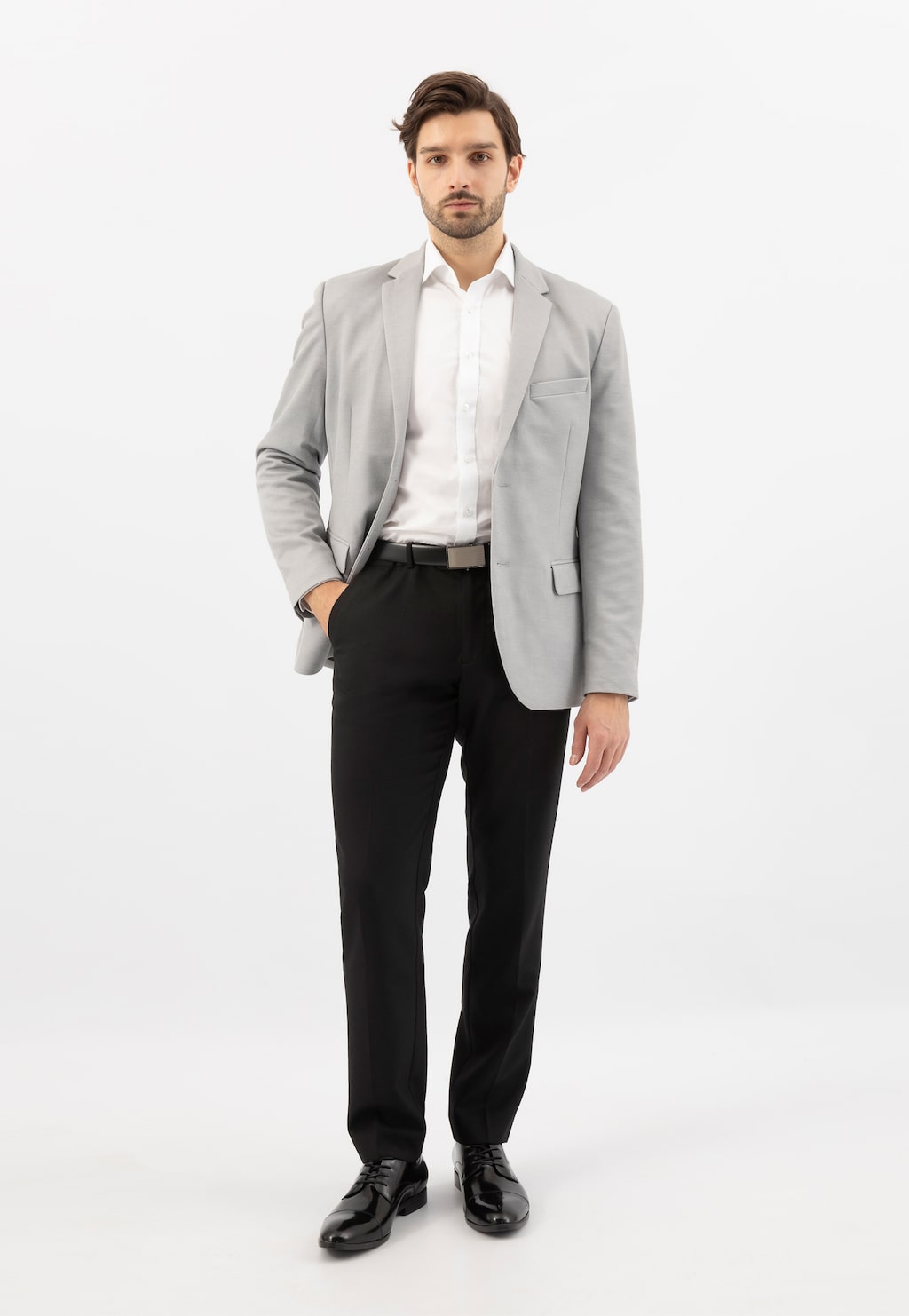 Wizytowe skórzane półbuty męskie 10236-51 Widok 9