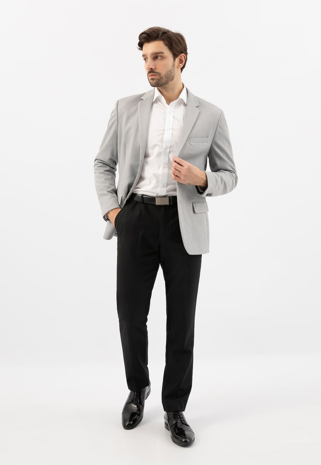 Wizytowe skórzane półbuty męskie 10236-51 Widok 10