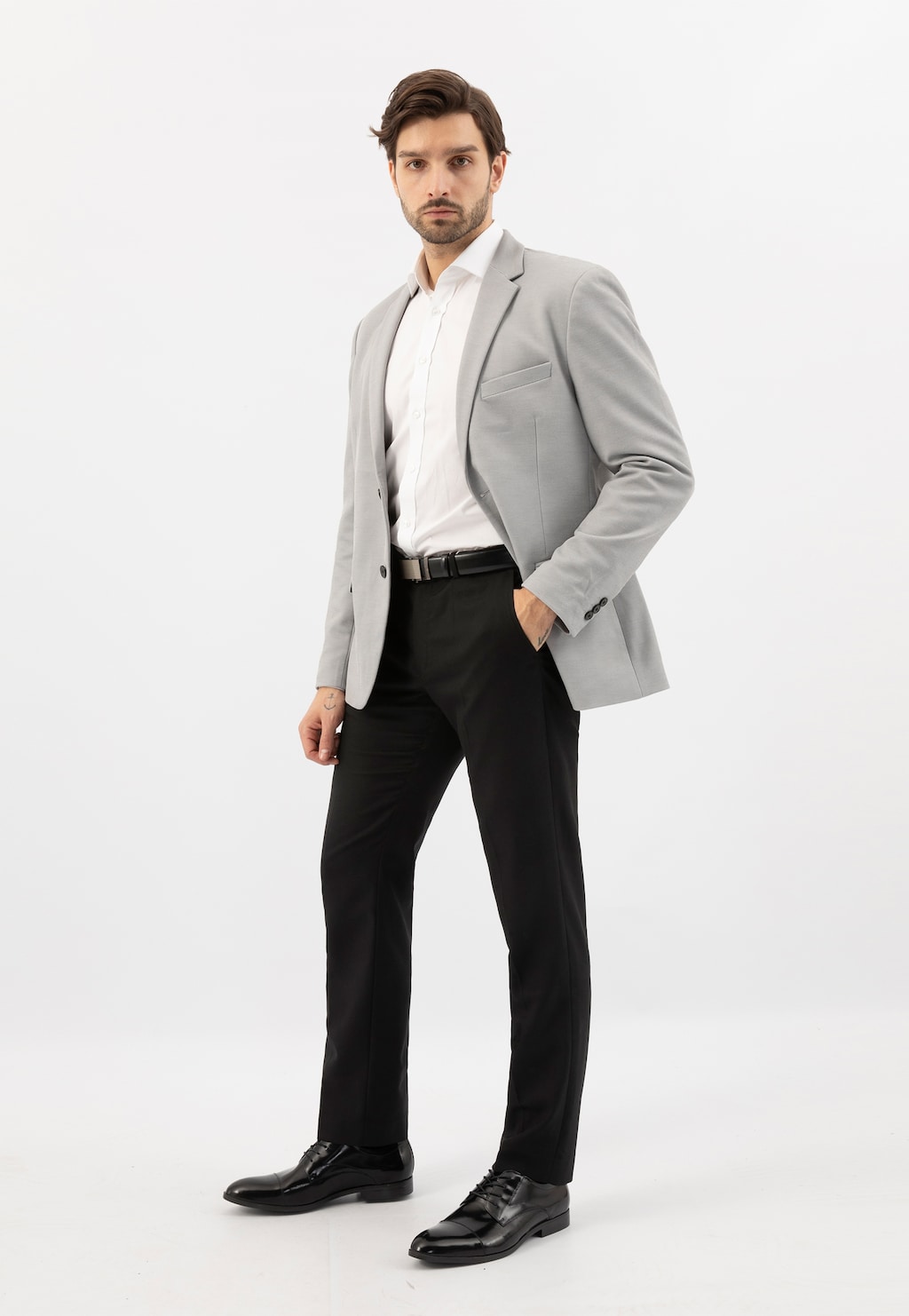 Wizytowe skórzane półbuty męskie 10236-51 Widok 1