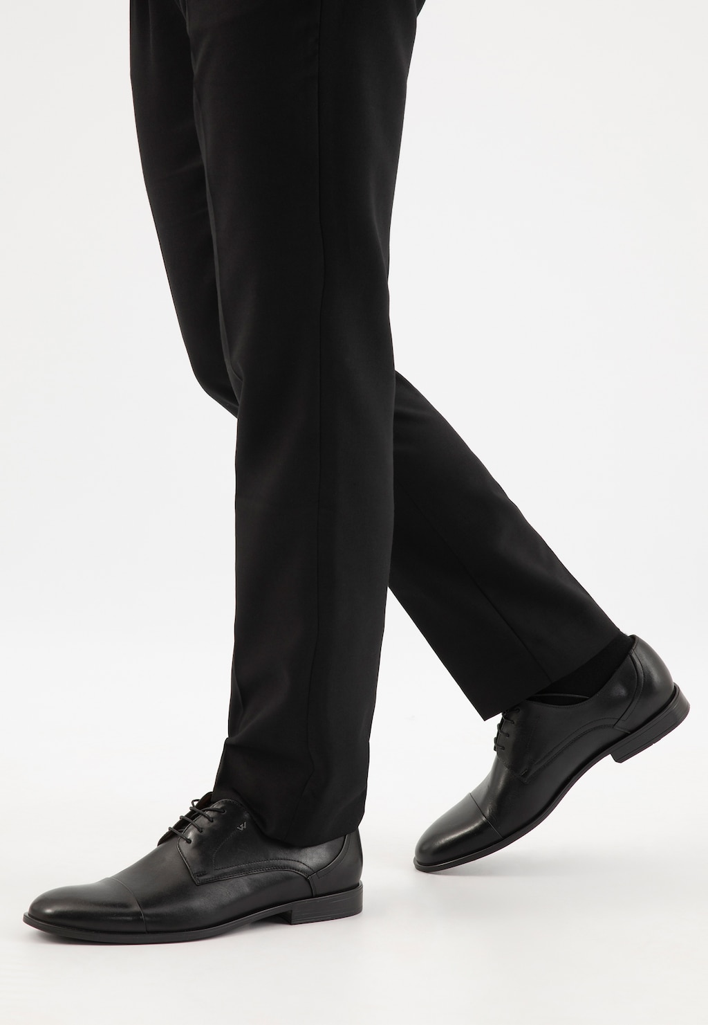 Černé elegantní polobotky pánské z lícové kůže 10244-51 Widok 7