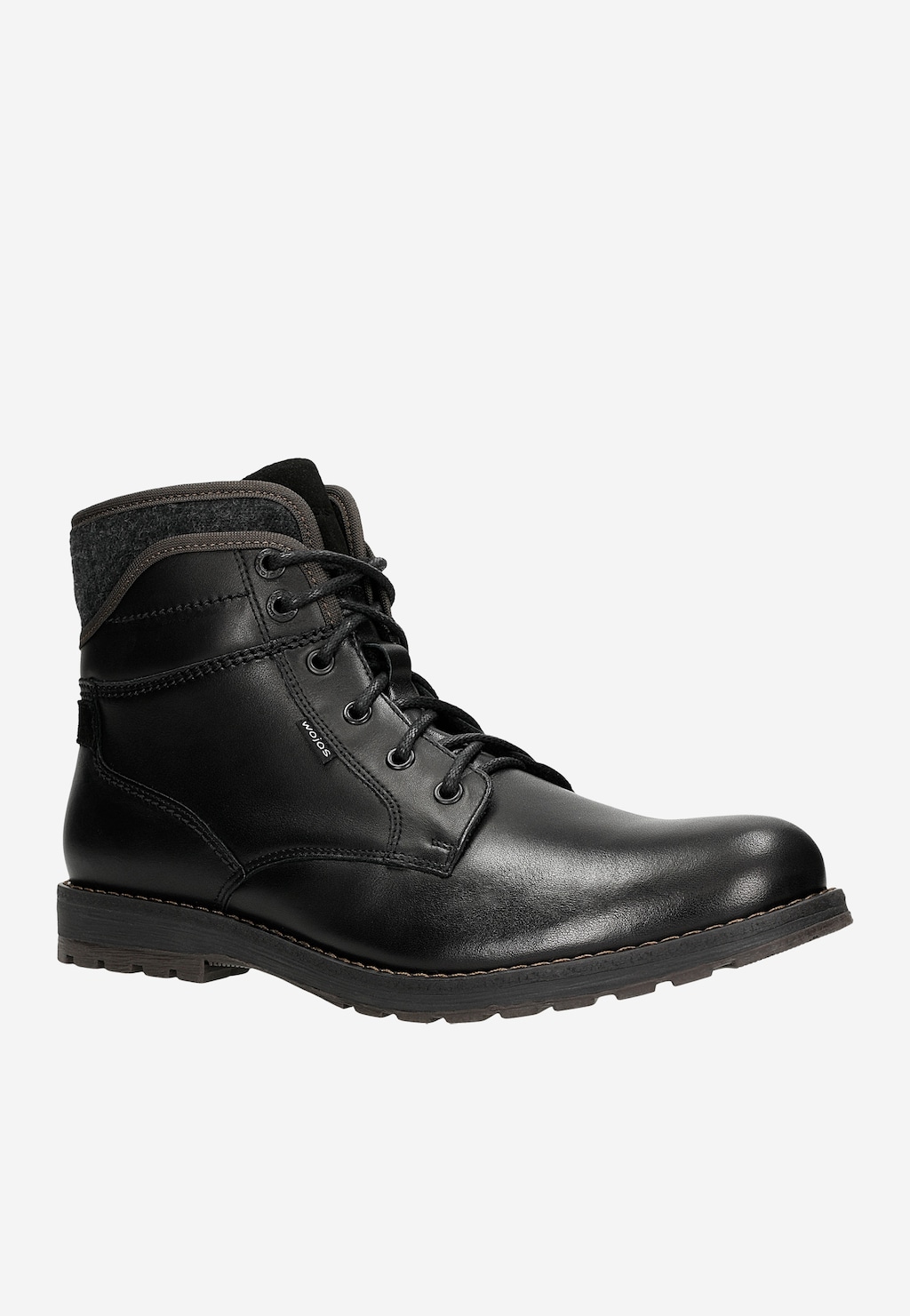 Čierne šnurovacie workery pánske z lícnej kože 24031-70 Widok 3