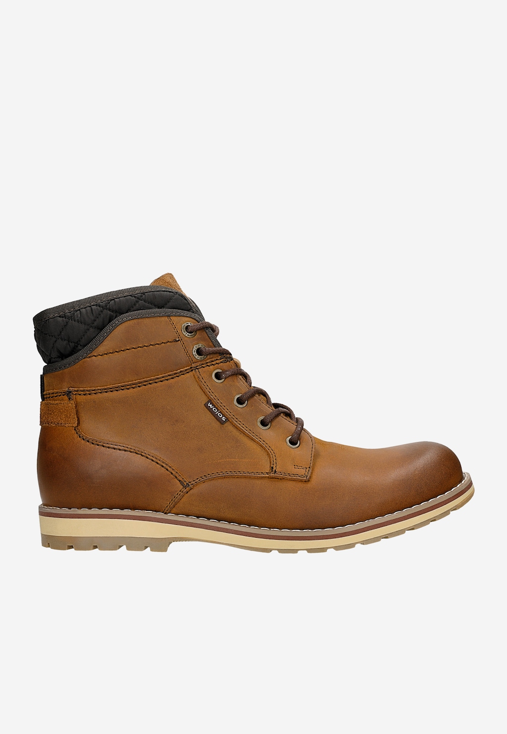 Brązowe workery męskie z ozdobną pikowaną cholewką 24031-73 Widok 2