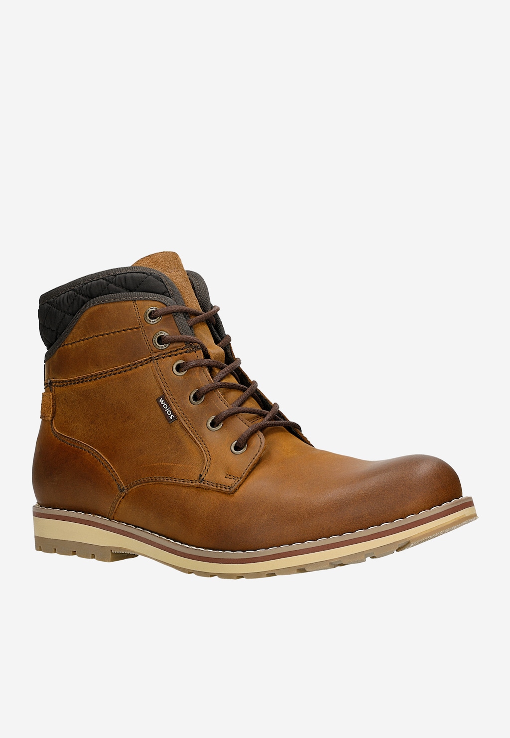 Brązowe workery męskie z ozdobną pikowaną cholewką 24031-73 Widok 3