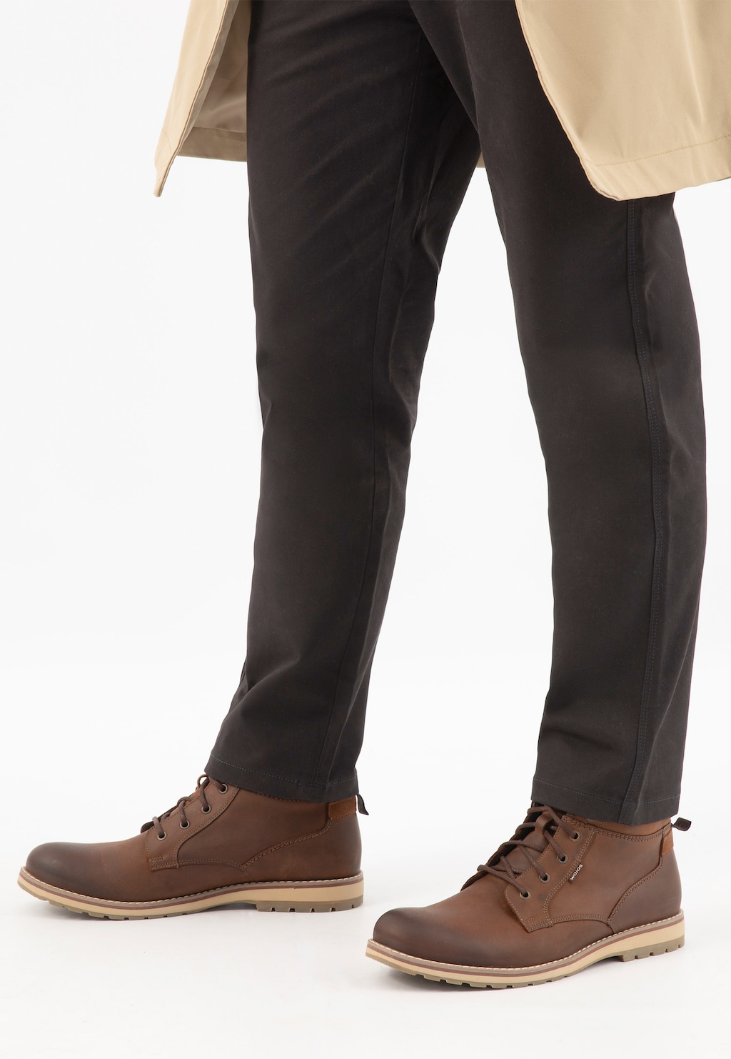 Brązowe workery męskie z ozdobną pikowaną cholewką 24031-73 Widok 7