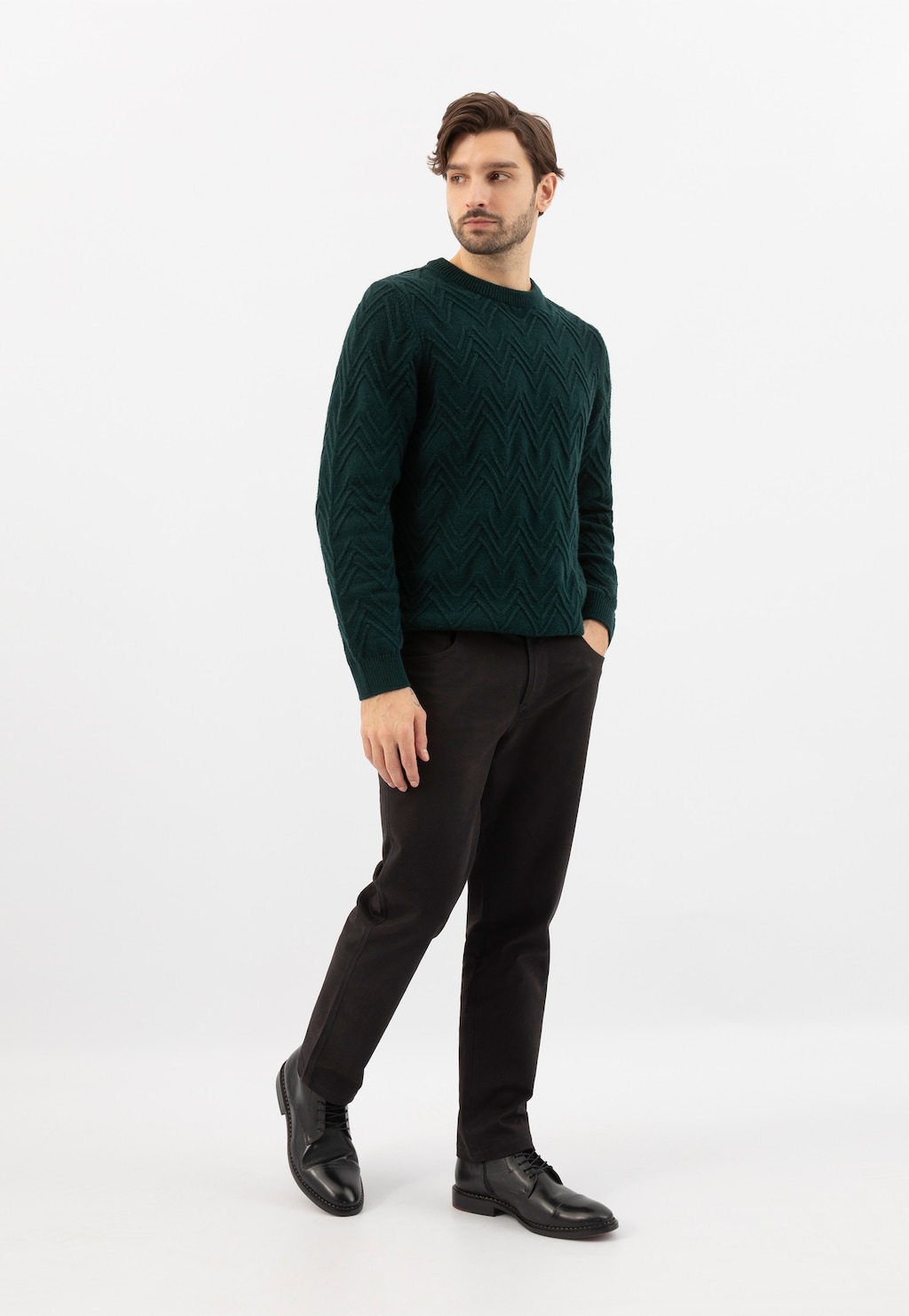 Čierne pánske topánky s pohodlným zapínaním na zips 24103-71 Widok 10