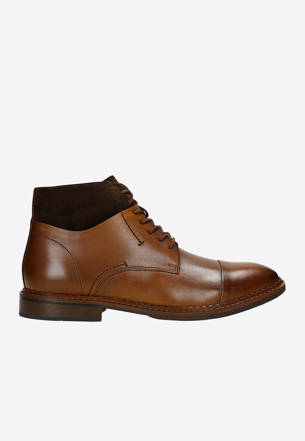 Hnědé pánské polobotky z hladké kůže a vložkami z nubuku 24103-73 Widok 2
