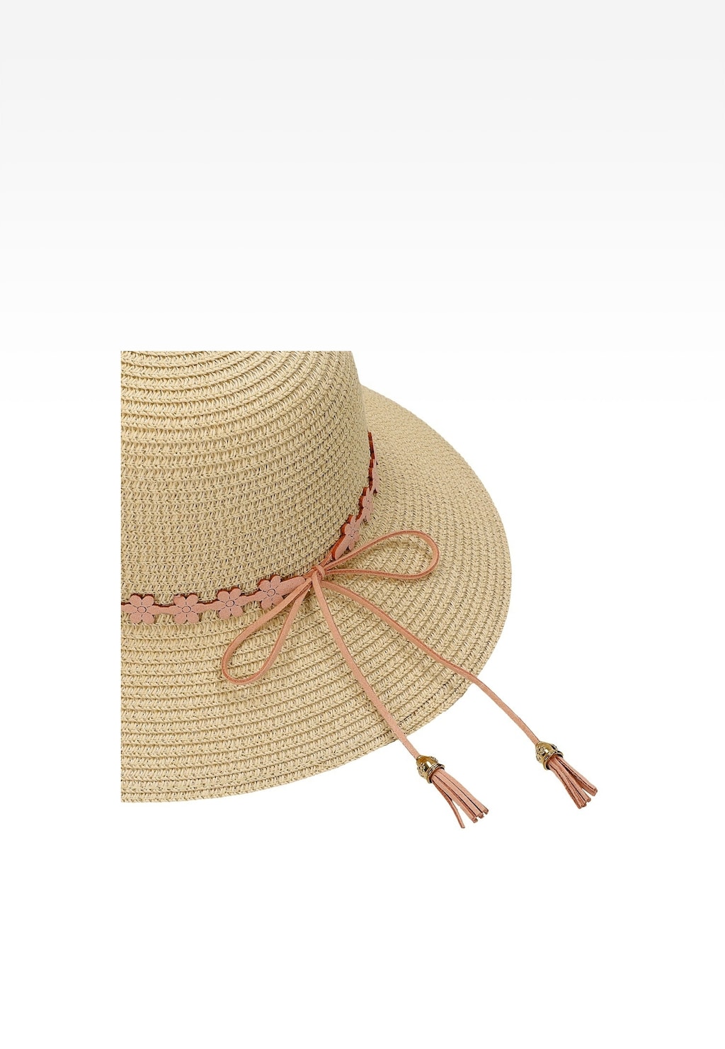 Pletený klobouk s ozdobným květinovým detailem BARTEK 85606-14 Widok 4