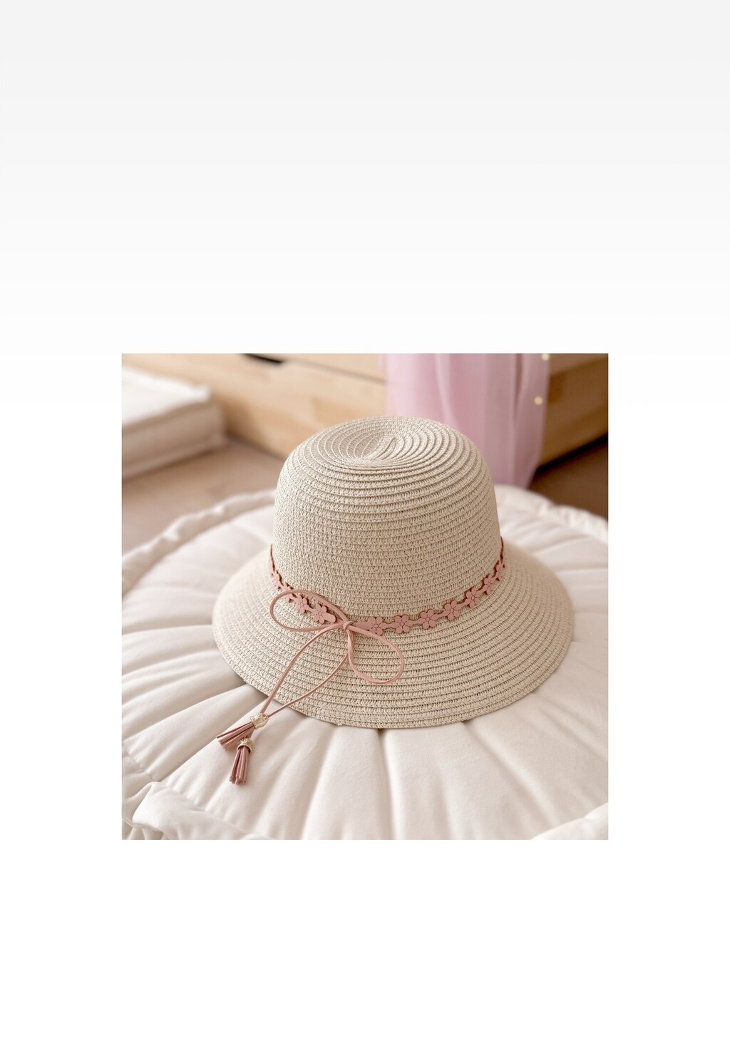 Pletený klobouk s ozdobným květinovým detailem BARTEK 85606-14 Widok 6