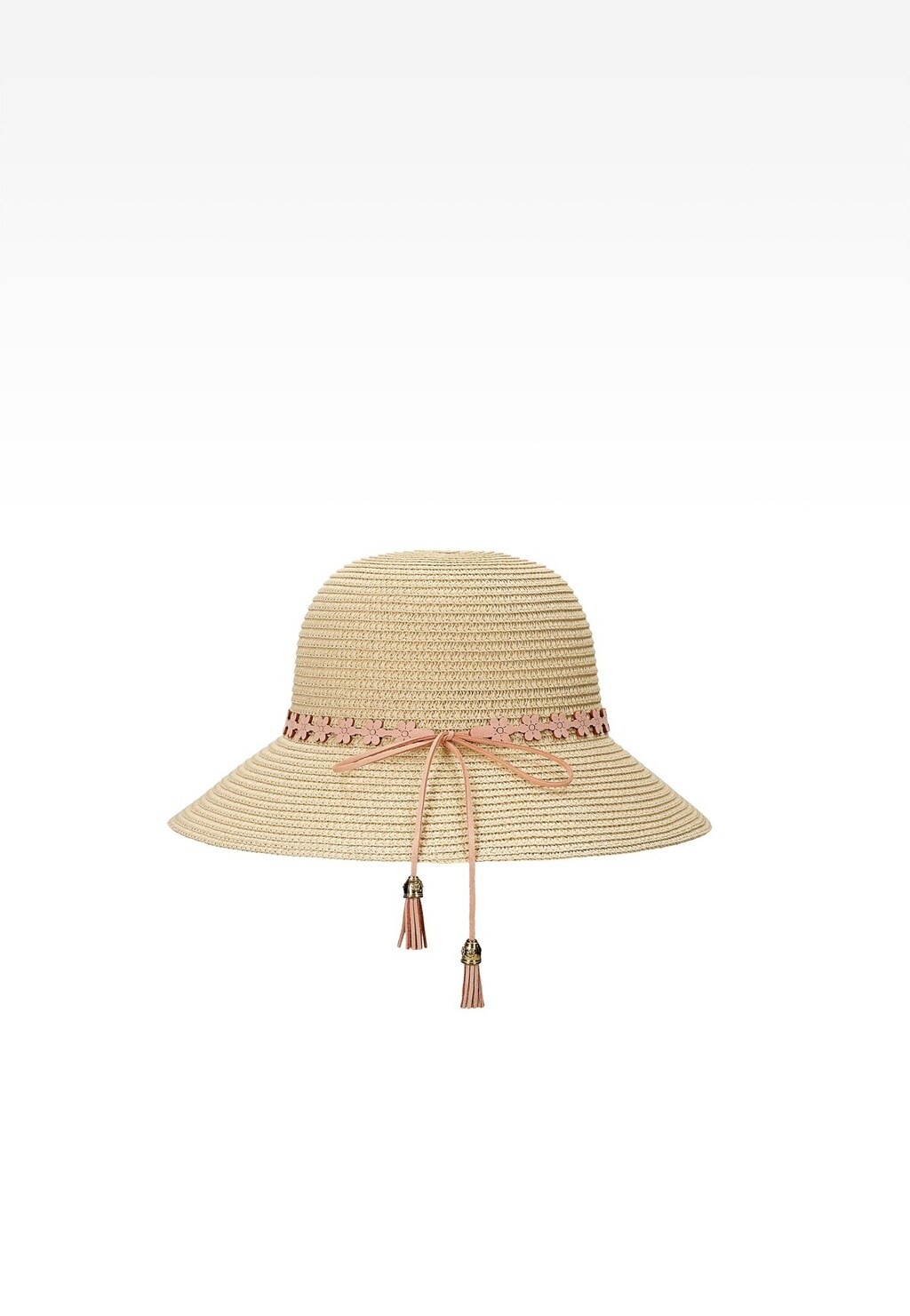 Pletený klobouk s ozdobným květinovým detailem BARTEK 85606-14 Widok 3