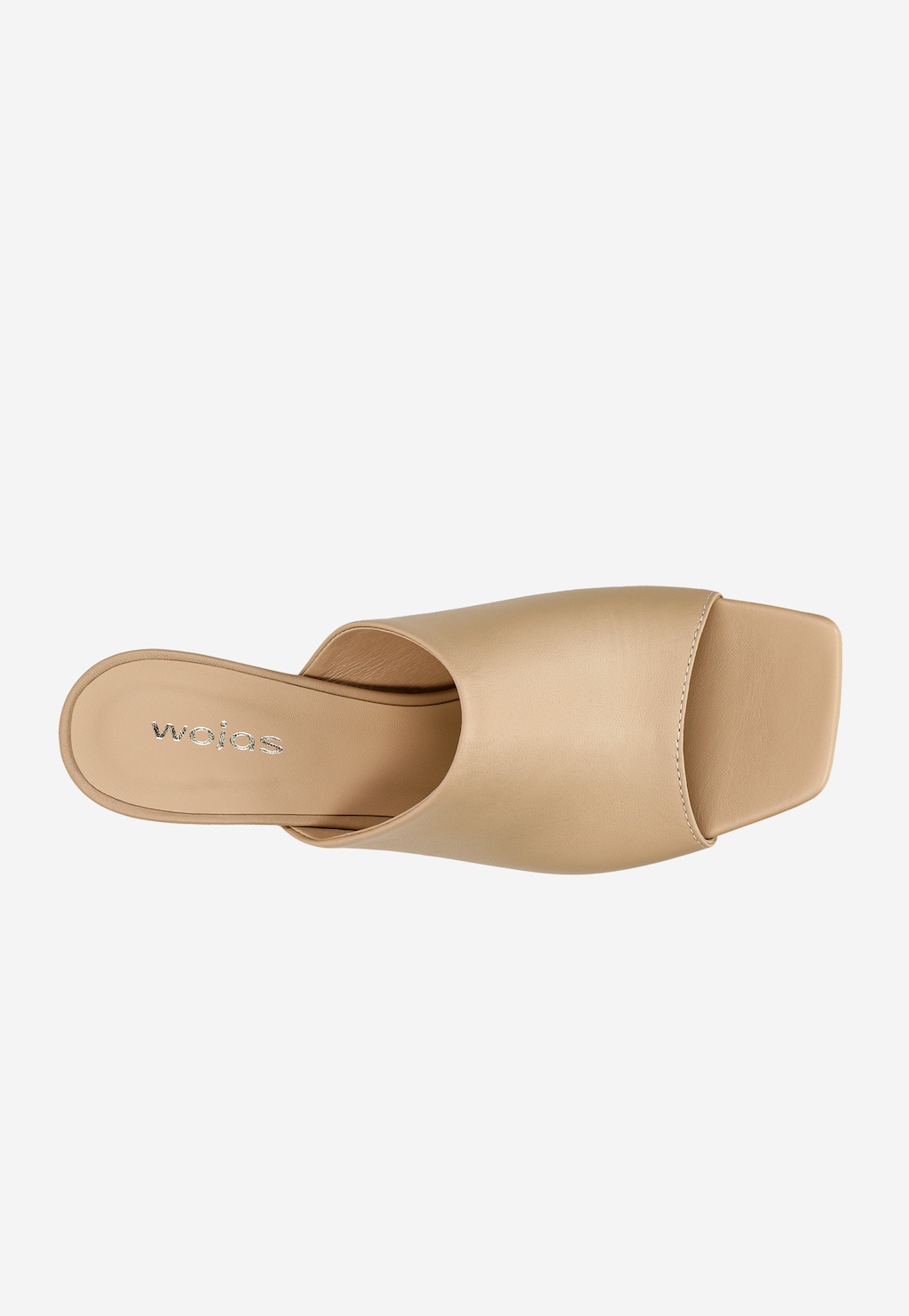 Papuci bej din piele, cu toc 74120-54 Widok 5