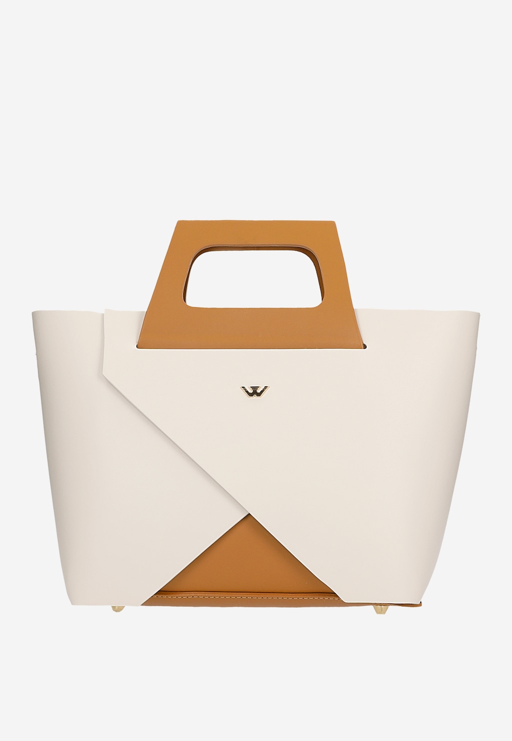 Duży skórzany kuferek damski beżowo-brązowy 80128-54 Widok 2