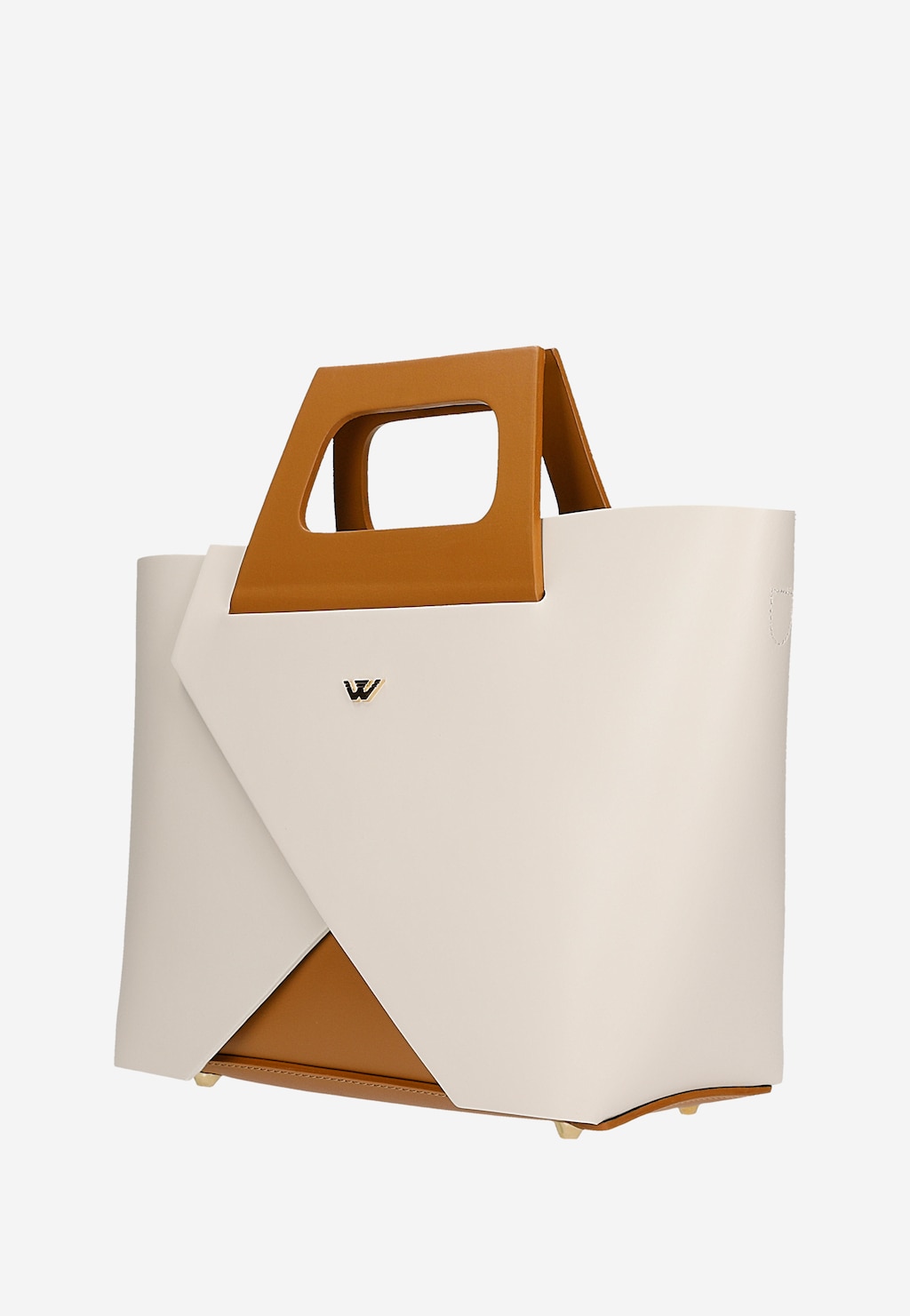 Duży skórzany kuferek damski beżowo-brązowy 80128-54 Widok 3