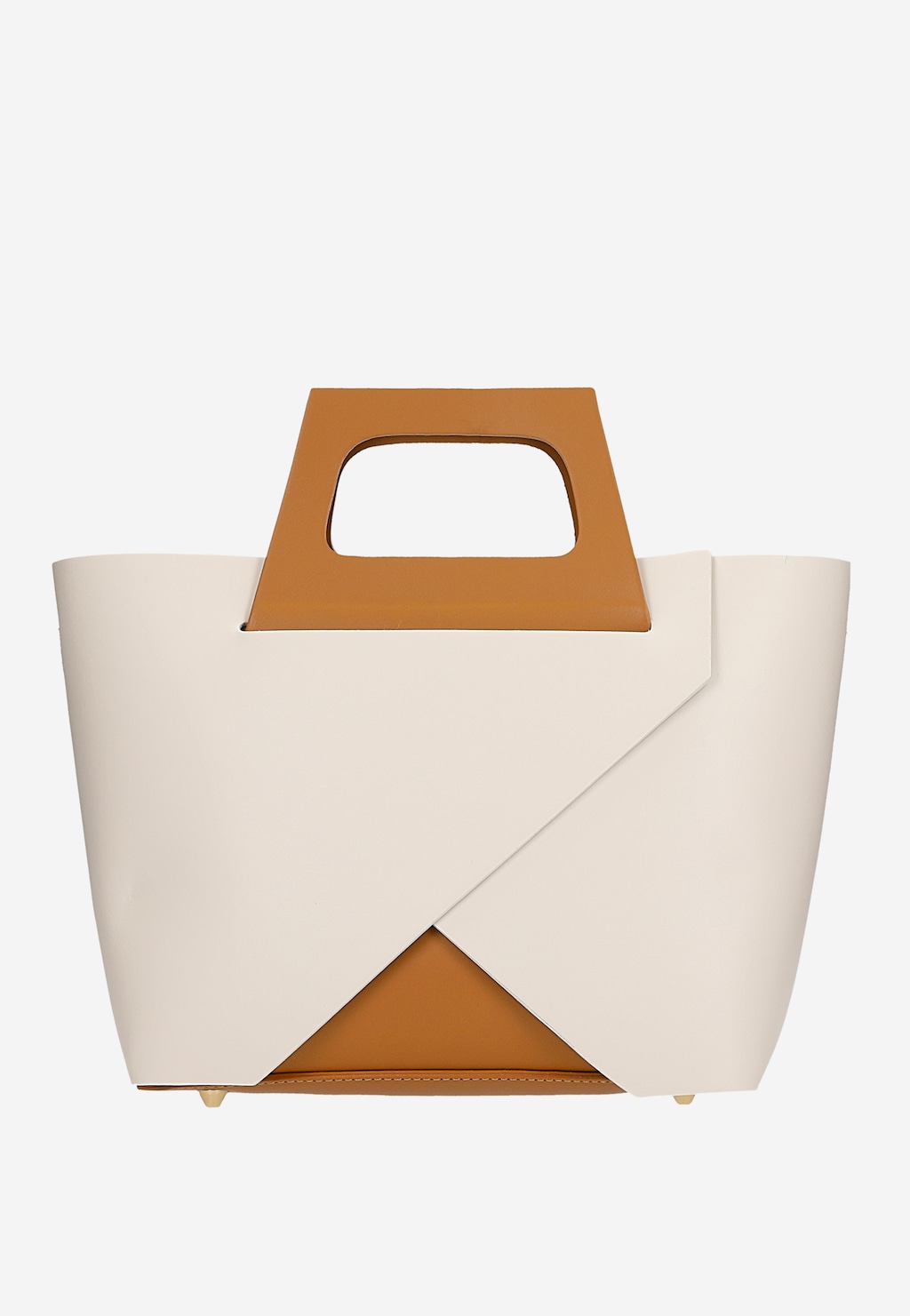 Duży skórzany kuferek damski beżowo-brązowy 80128-54 Widok 4