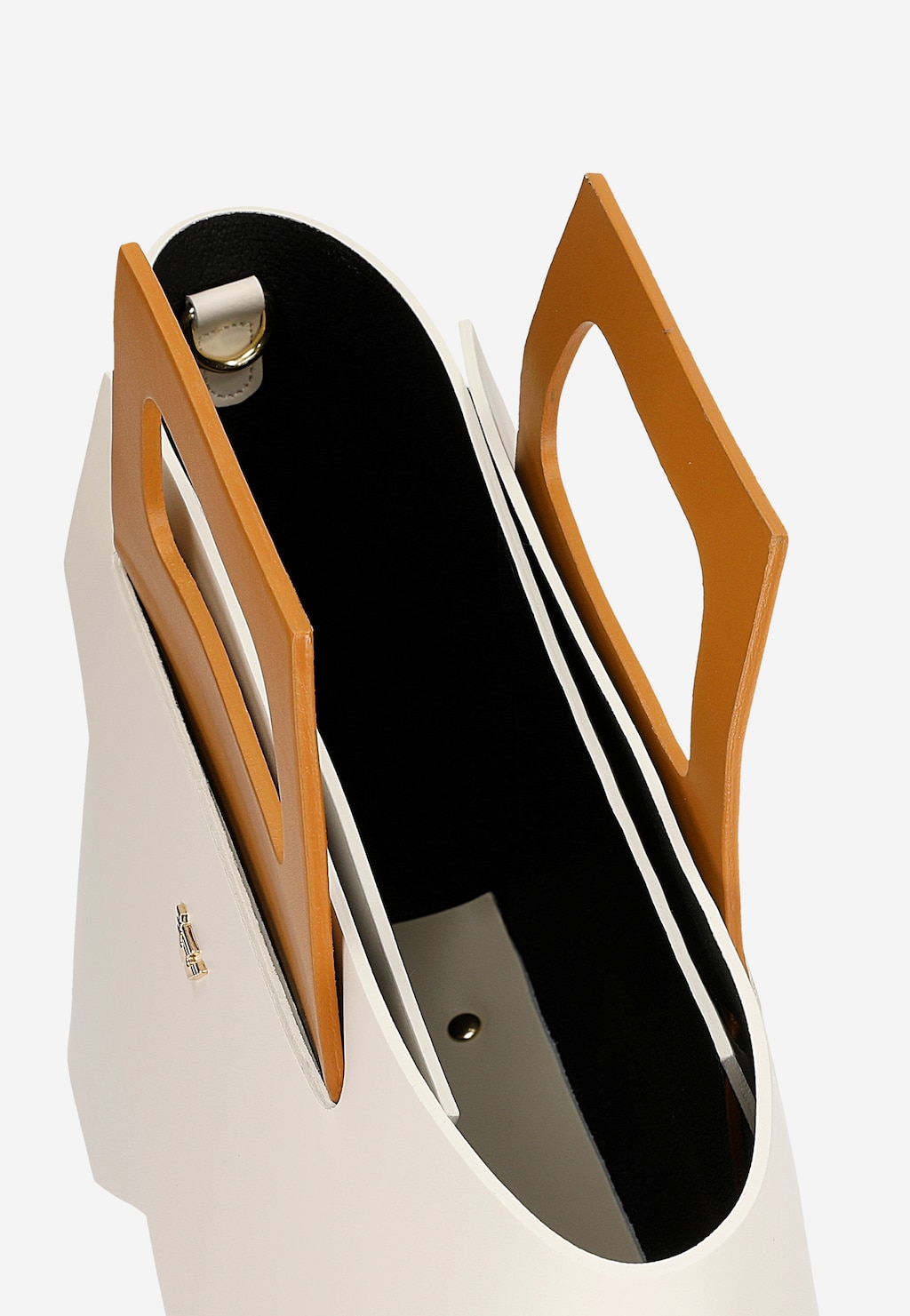 Duży skórzany kuferek damski beżowo-brązowy 80128-54 Widok 6