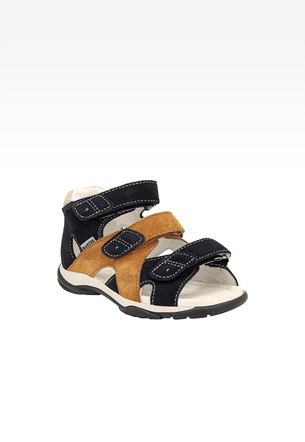 Tmavomodré chlapčenské sandále s hnedým detailom BARTEK 84405-66 Widok 2