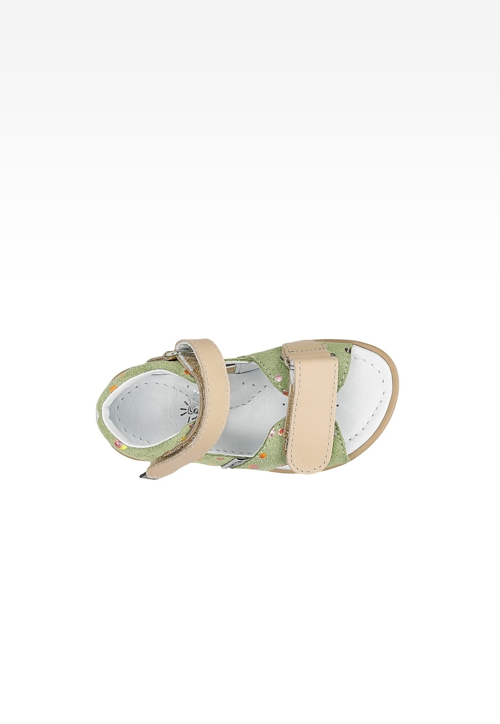 Zelené dievčenské sandále BARTEK 11227018 s farebnými bodkami Widok 4