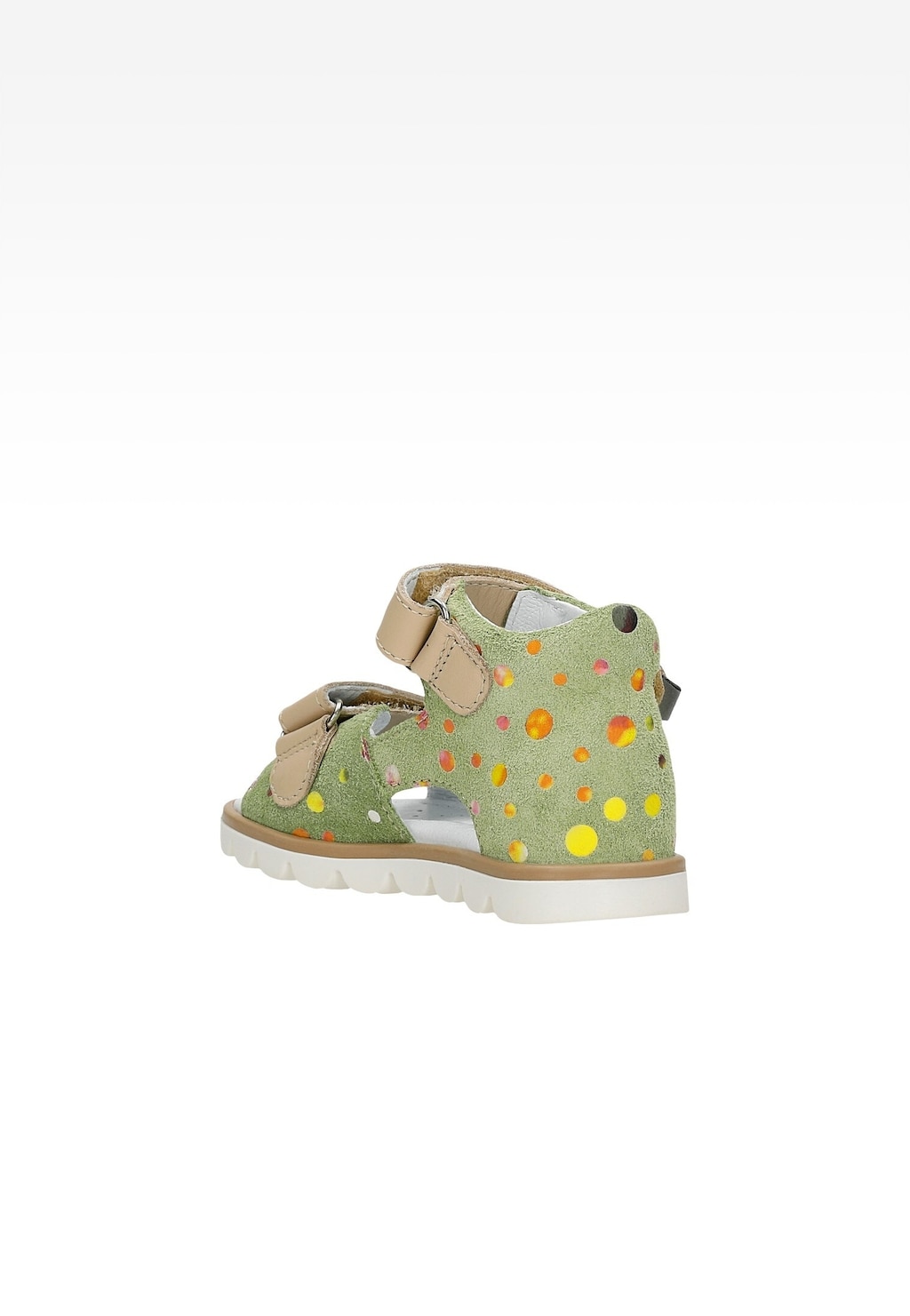 Zelené dievčenské sandále BARTEK 11227018 s farebnými bodkami Widok 3