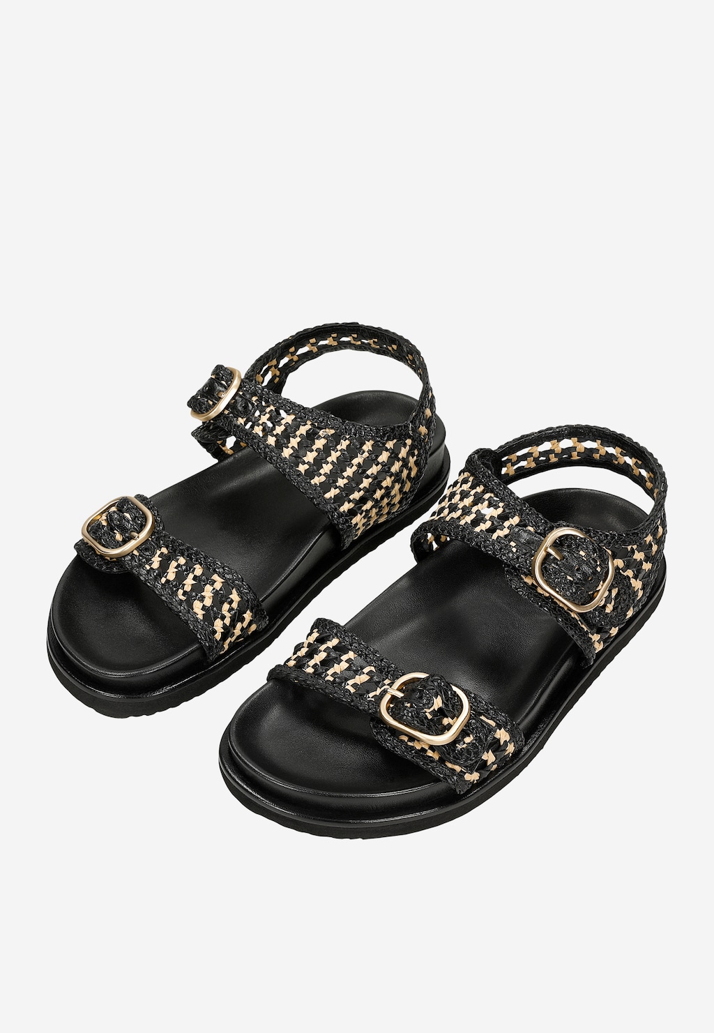 Sandały z plecionki w stylu boho z metalowymi klamrami 76242-80 Widok 6