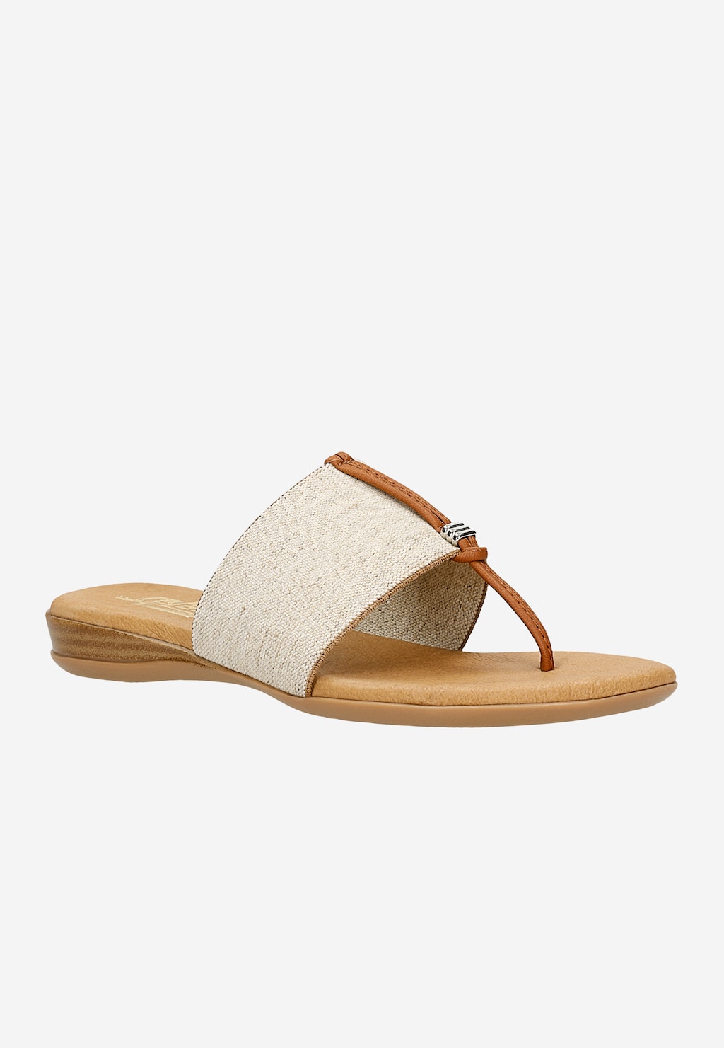 Eleganckie beżowe klapki z ozdobą RELAKS R7600014 Widok 2