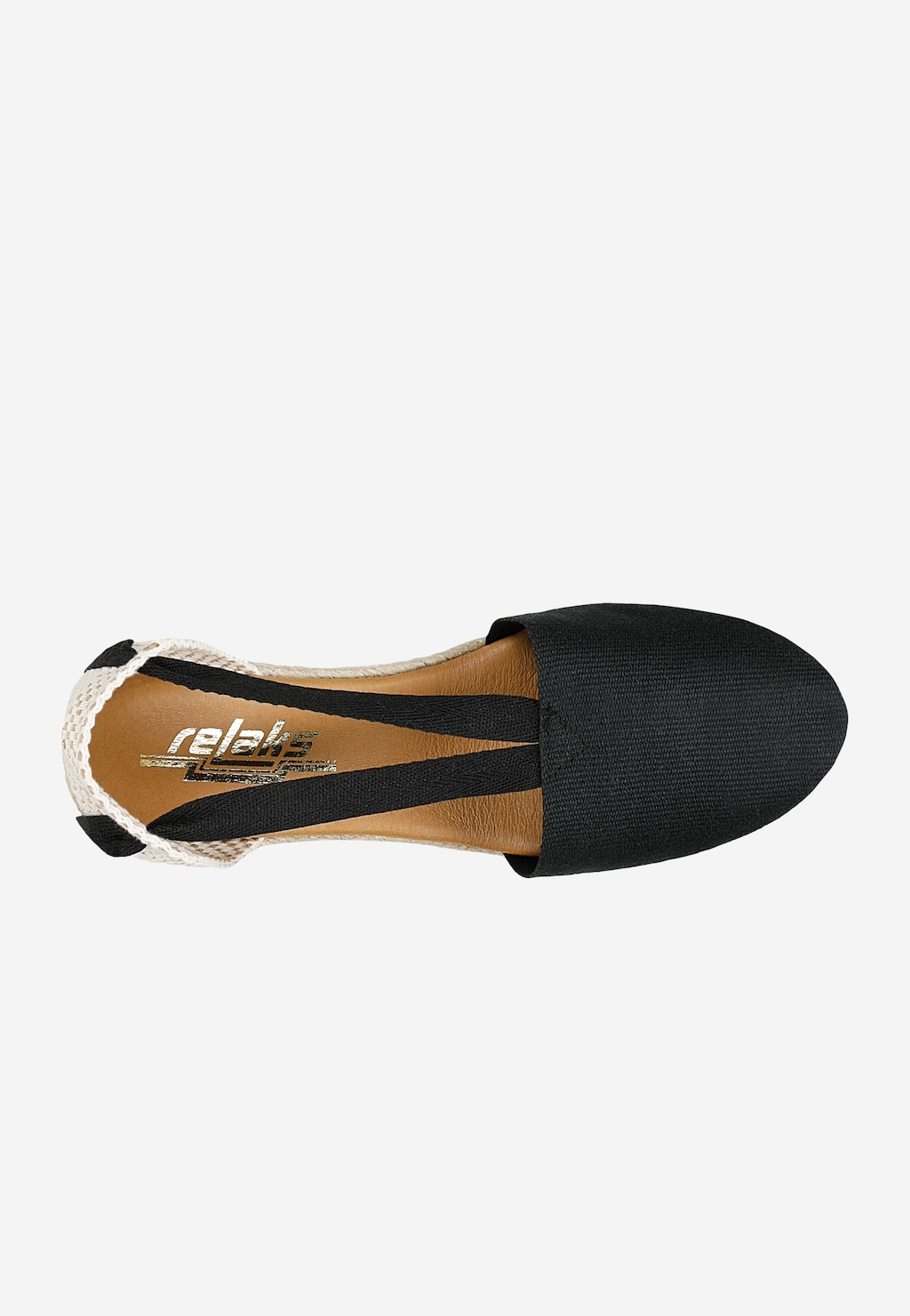 Czarne zabudowane espadryle damskie RELAKS R7600211 Widok 4
