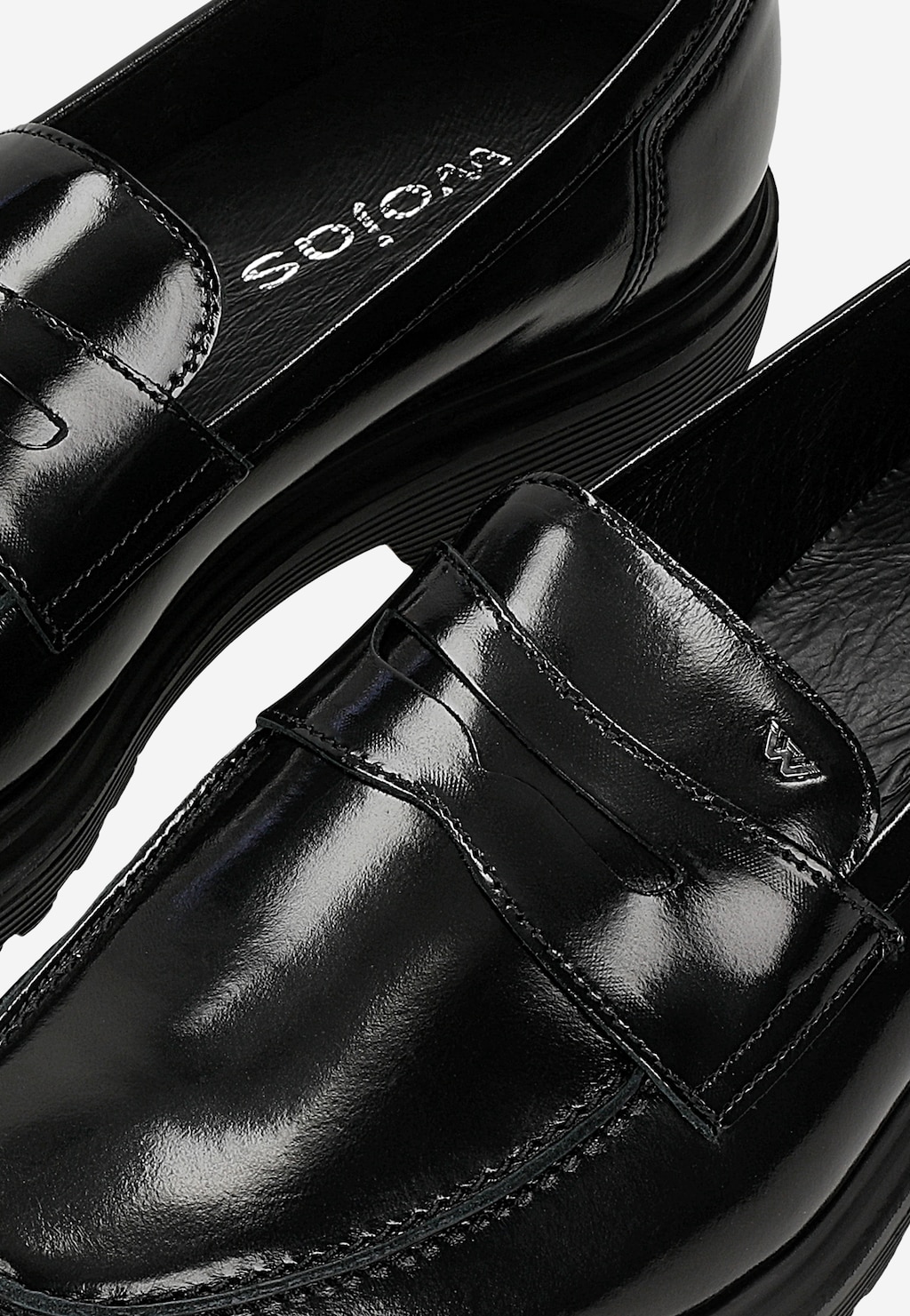 Čierne lakované pánske mokasíny 10263-51 Widok 6
