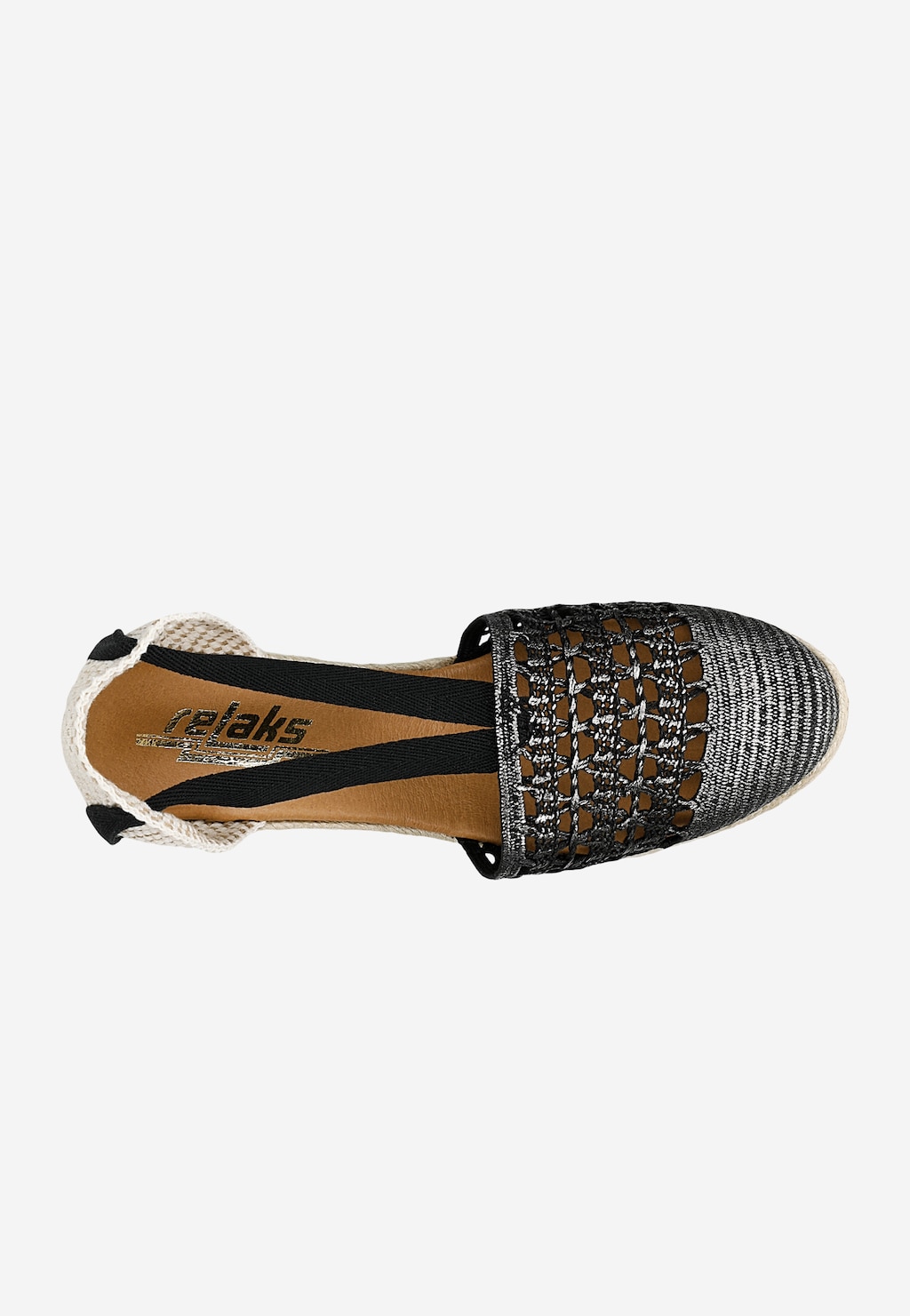 RELAKS boho sandały na koturnie w stylu espadryli z wiązaniem na kostce R76003-11 Widok 4