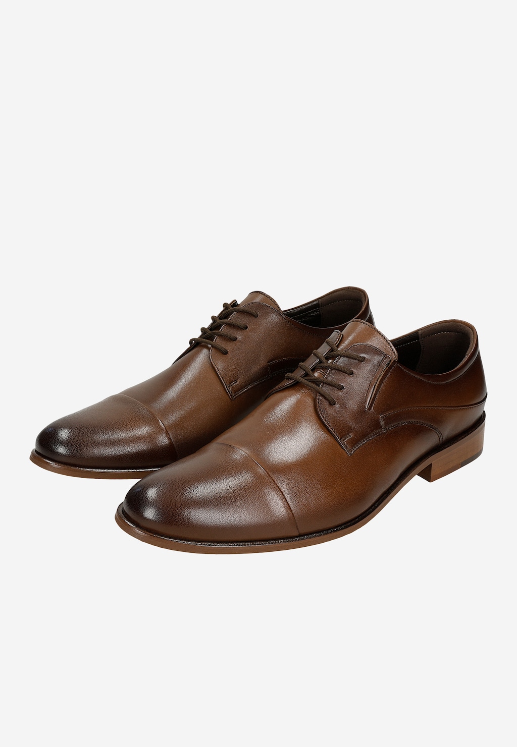 Hnědé pánské společenské polobotky z lícové kůže 10281-52 Widok 6