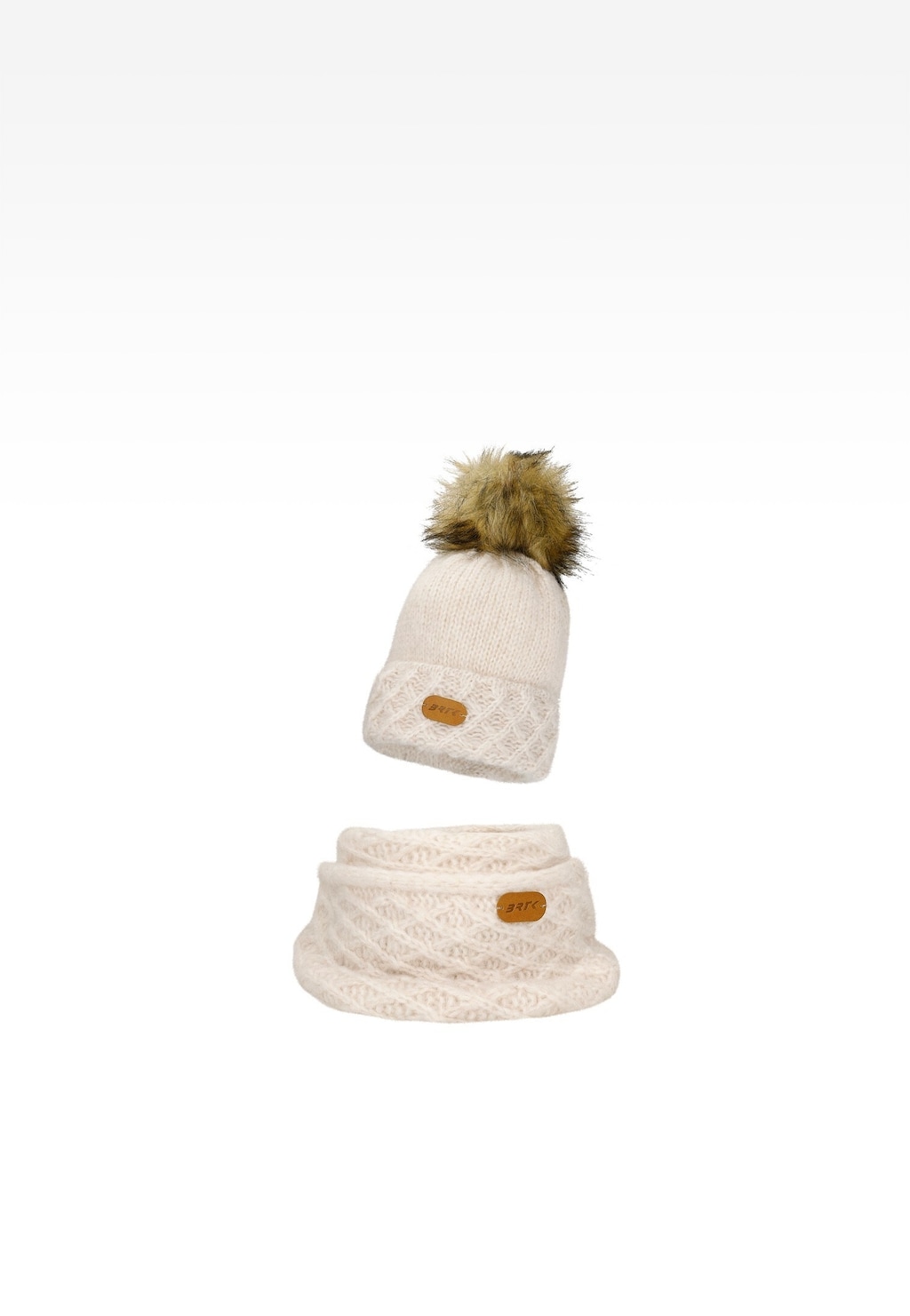 Světle béžová sada BARTEK 8560284 čepice + nákrčník s merino vlnou Widok 2