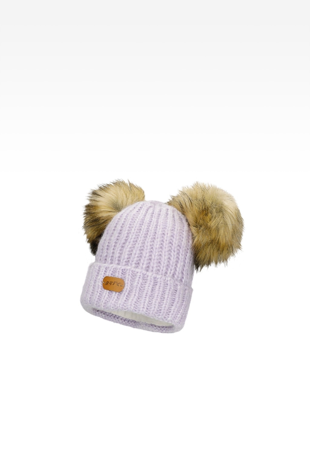 Fioletowy zestaw BARTEK 85603-86  z wełną merino - czapka z dwoma pomponami i komin Widok 2